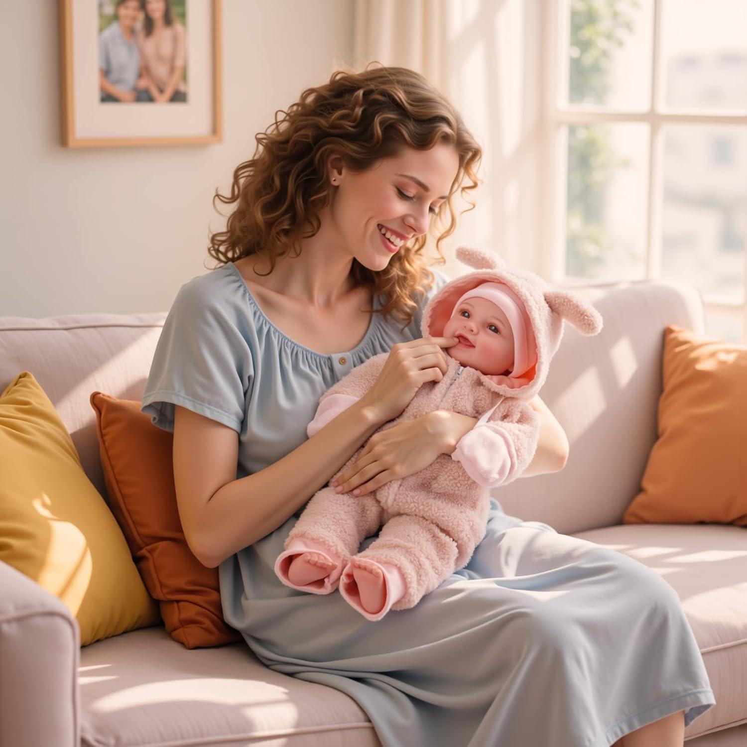 Muñeca de Bebé Suave BABESIDE 38 cm con Set de Alimentación