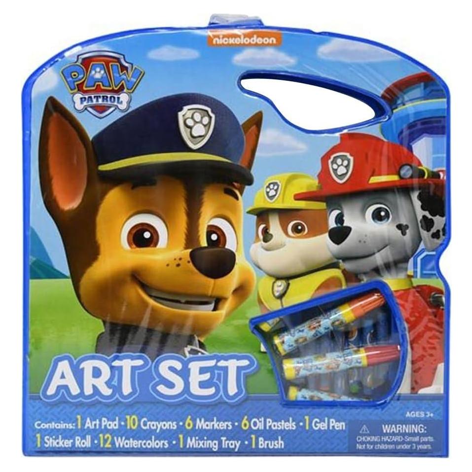 Nickelodeon Paw Patrol 40pc Art Supplies Coloring Books Travel Tote Set Boys Ages 3 and Up