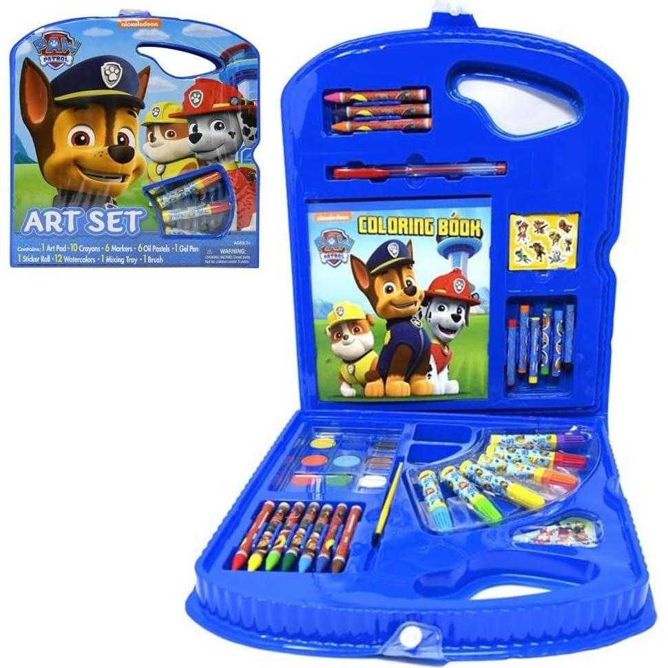 Nickelodeon Paw Patrol 40pc Art Supplies Coloring Books Travel Tote Set Boys Ages 3 and Up