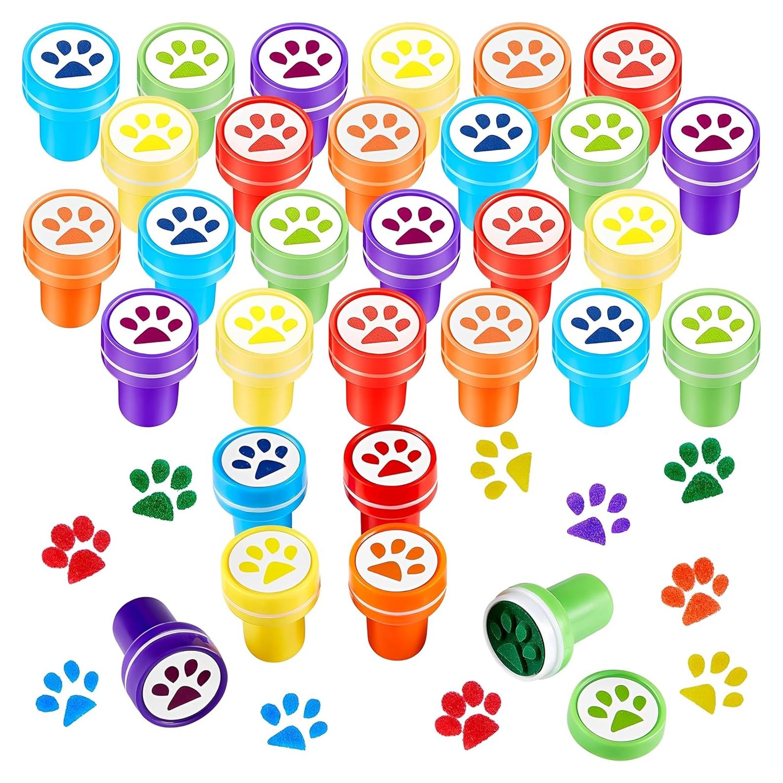 Sellos de Huellas de Patas Everready - 24 Piezas Coloridas