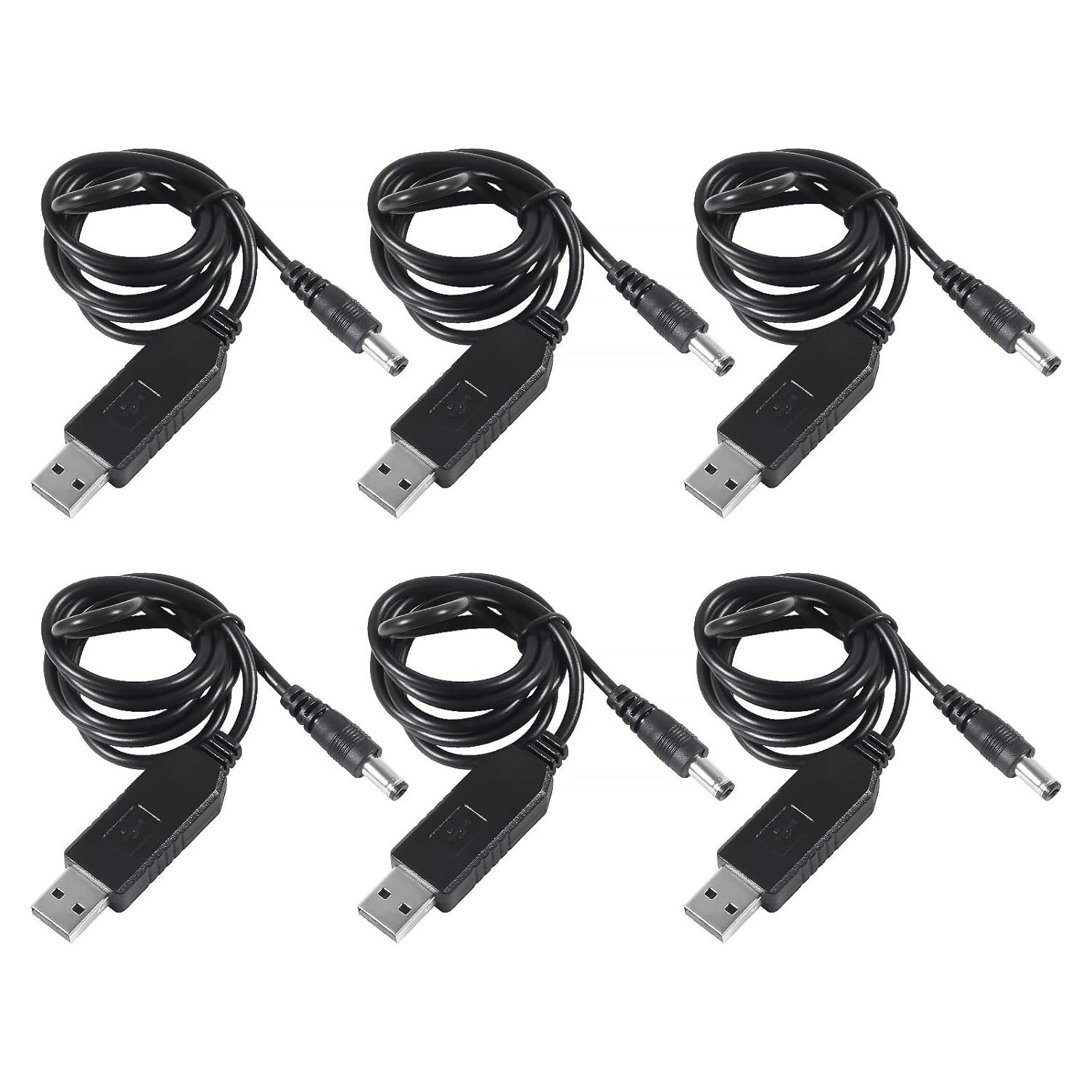 6 Cables Convertidores de Voltaje USB 5V a 12V Diitao 1m