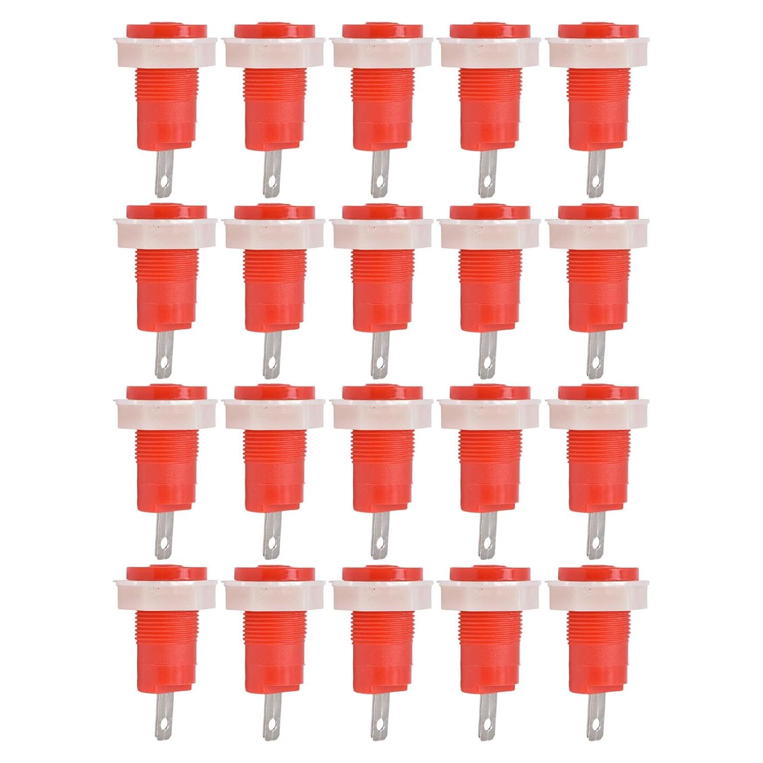 20 Conectores Banana Hembra 4mm Tissting para Panel Rojo