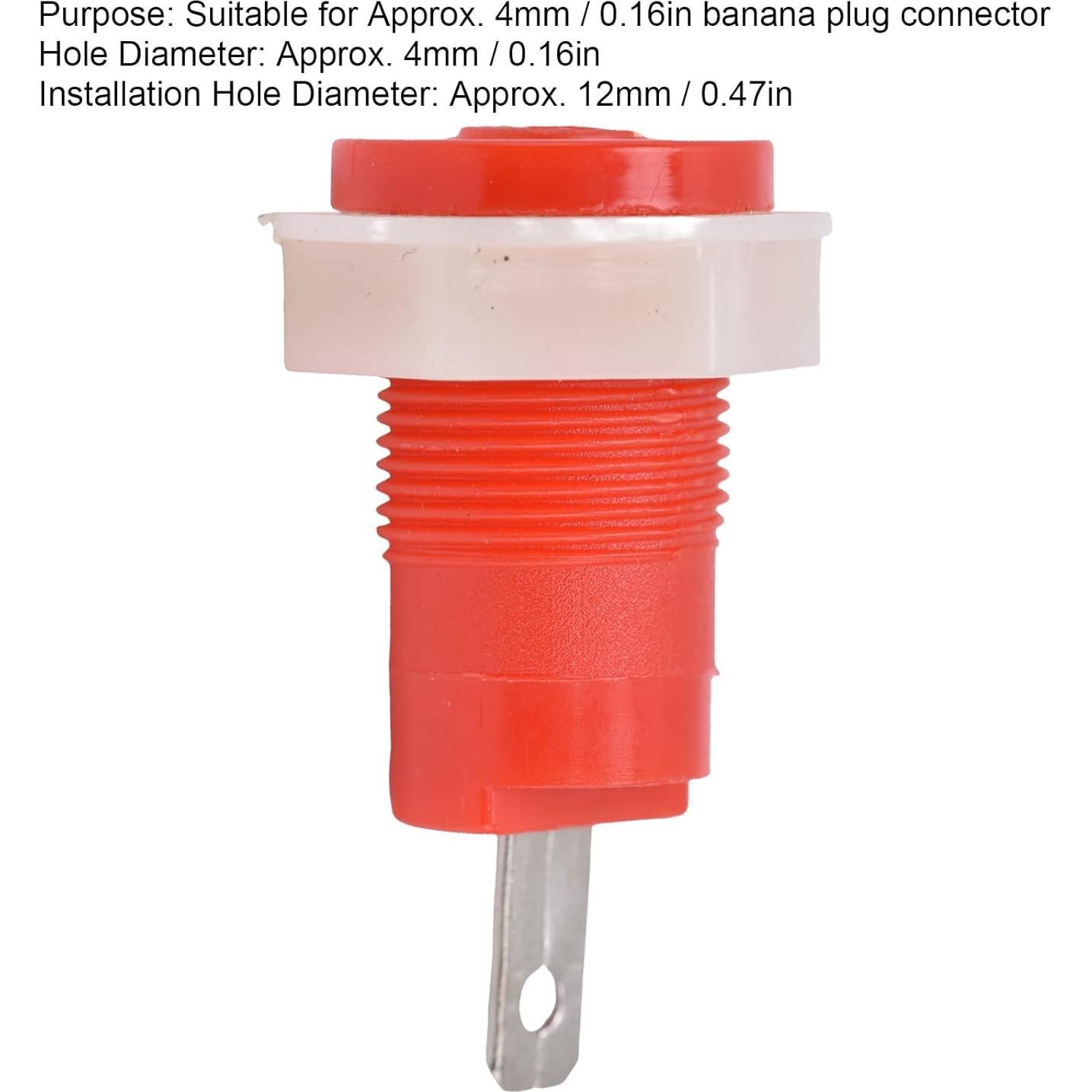 20 Conectores Banana Hembra 4mm Tissting para Panel Rojo