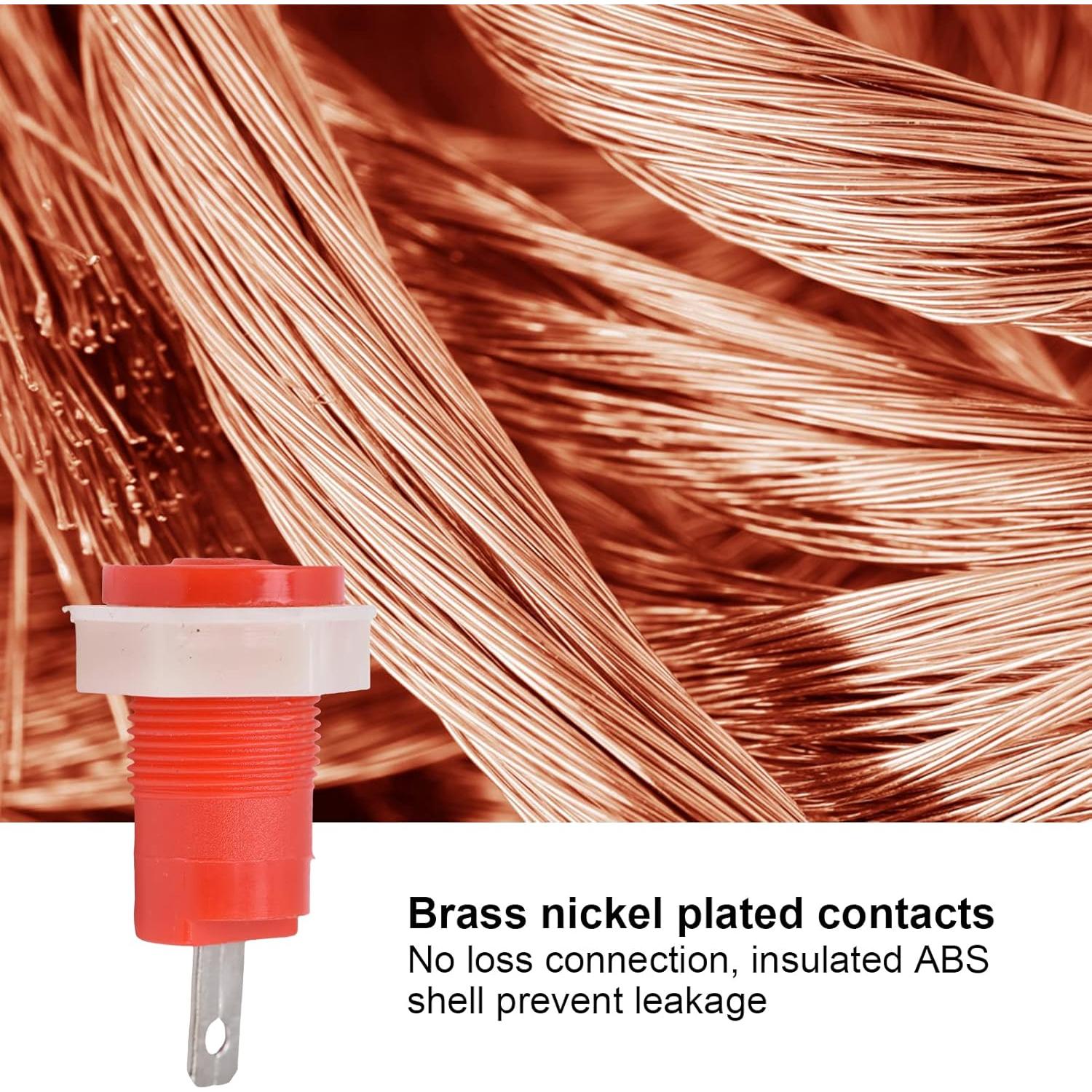 20 Conectores Banana Hembra 4mm Tissting para Panel Rojo