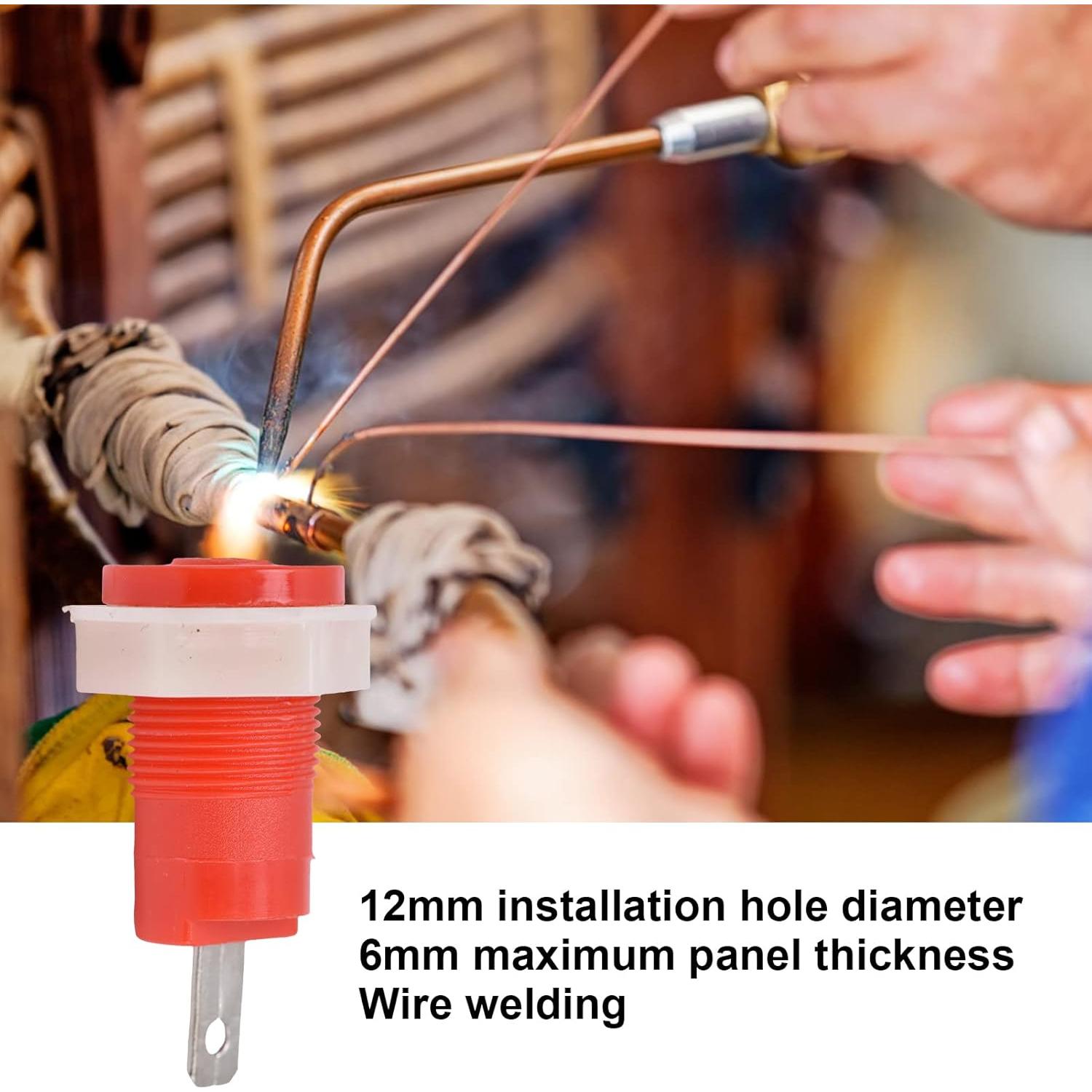 20 Conectores Banana Hembra 4mm Tissting para Panel Rojo