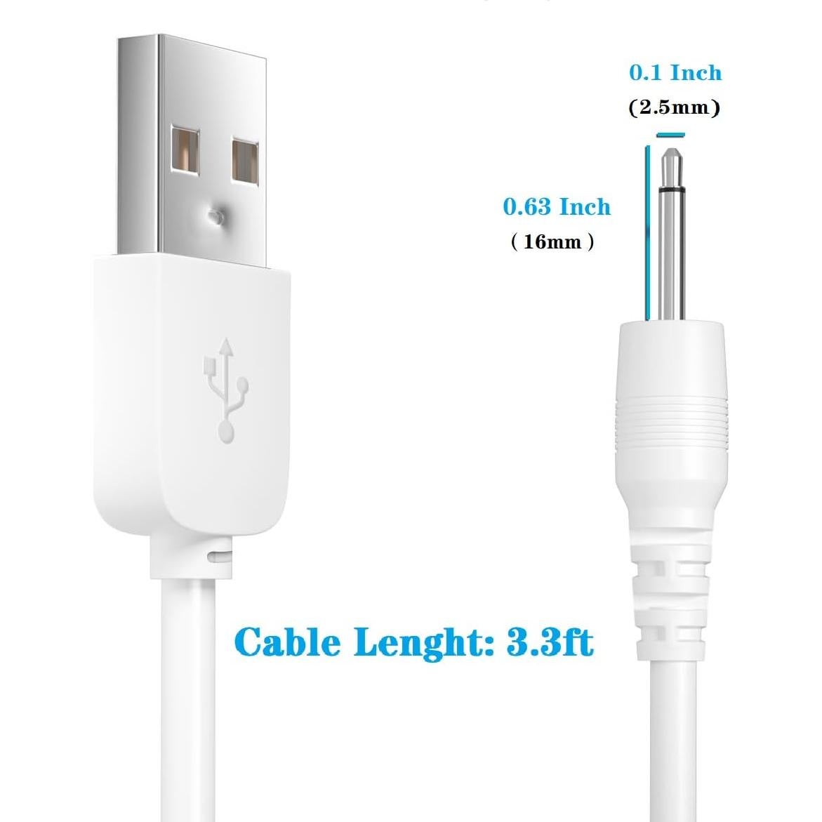 Cable de Carga USB DC 100 cm ToneFusion para Juguetes Recargables