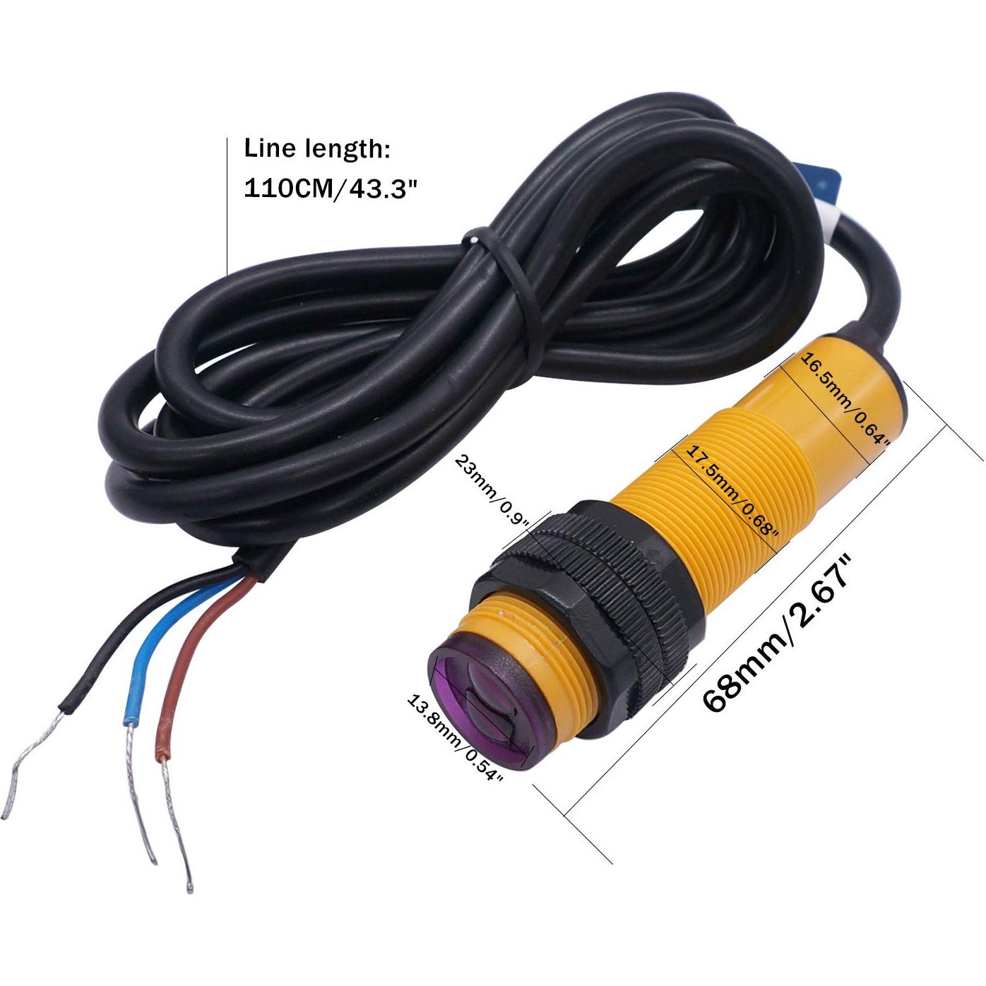 Sensor fotoeléctrico Taiss E3F-DS30C4 30cm ajustable NPN NO