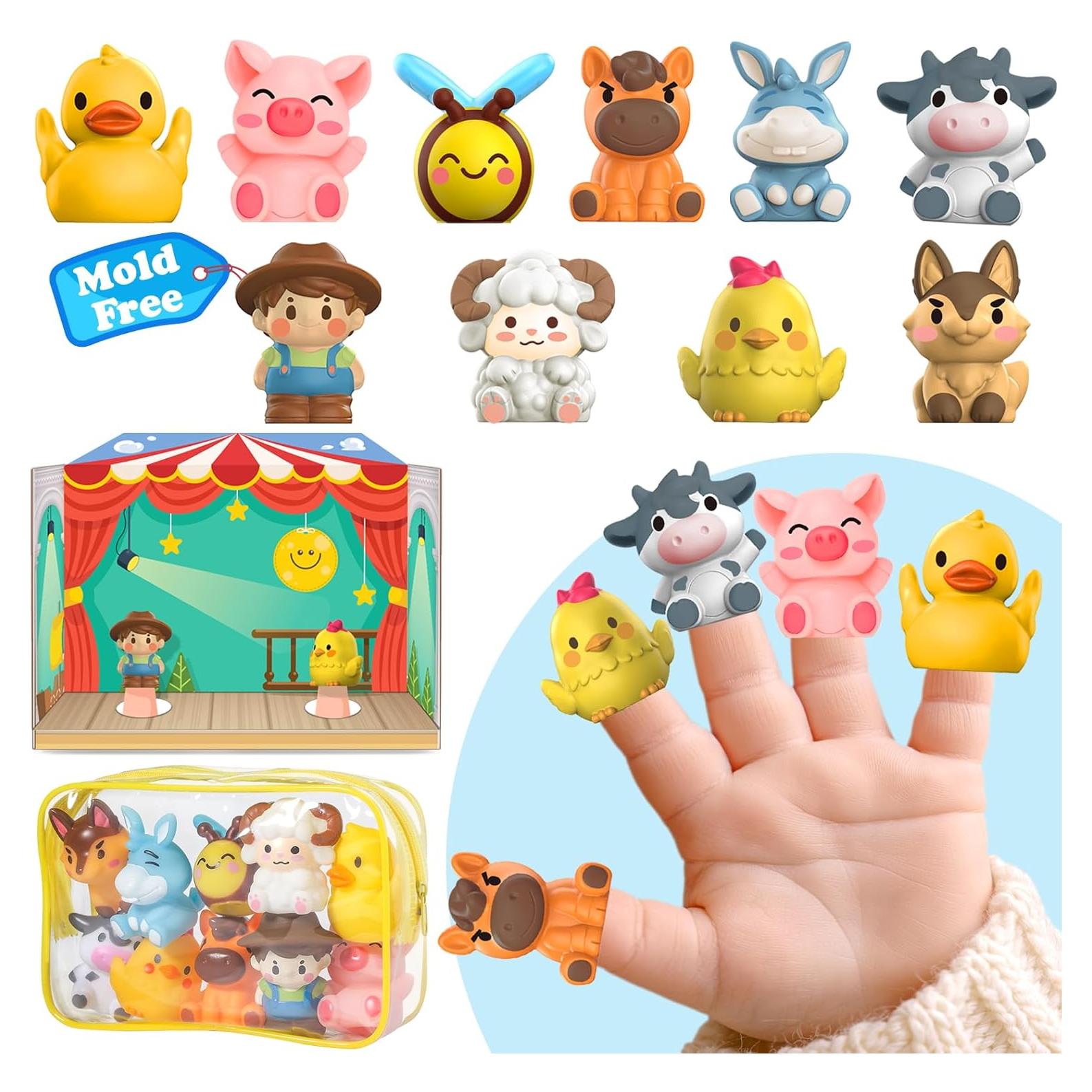 Títeres de Dedo de Granja Oriate 10 Pcs Juguetes para Bebés