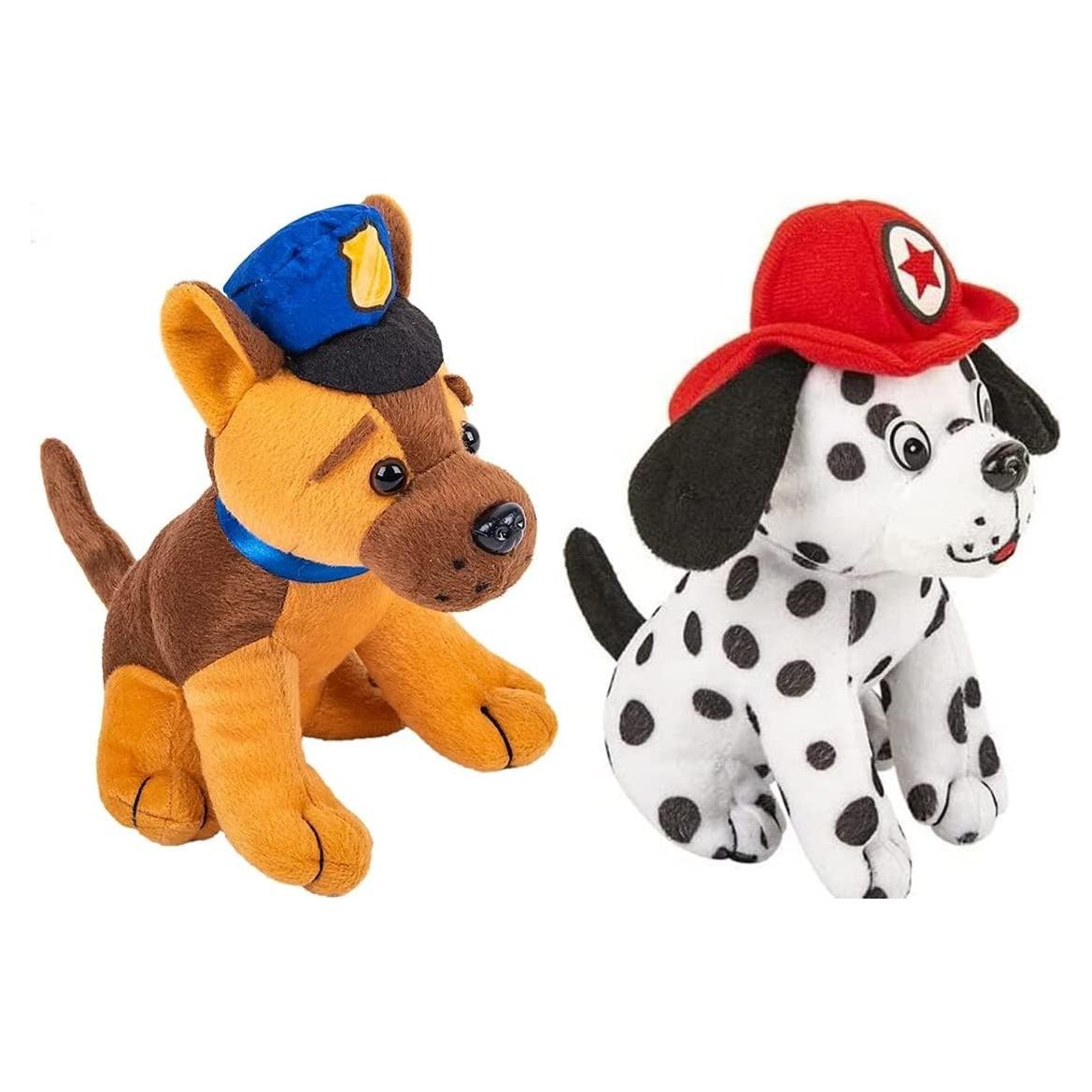 Conjunto de Peluches Perro Dálmata Bombero y Policía 17,78 cm