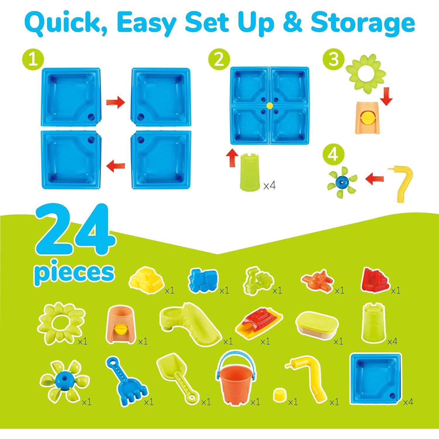 Mesa de Arena y Agua Classic Sand & Play 24 Piezas para Niños