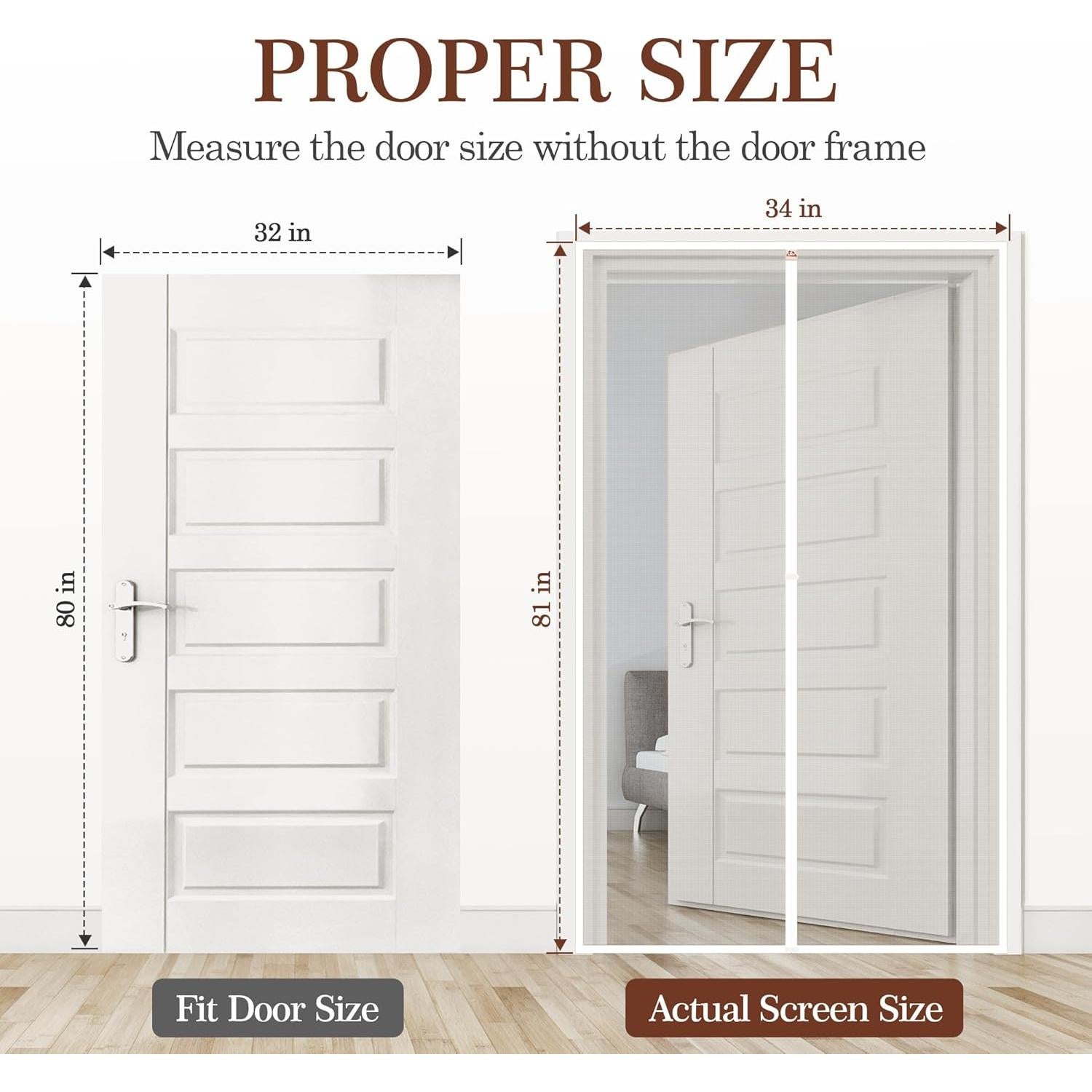 Yotache Puerta Magnética 32x80 cm, Malla Blanca Resistente