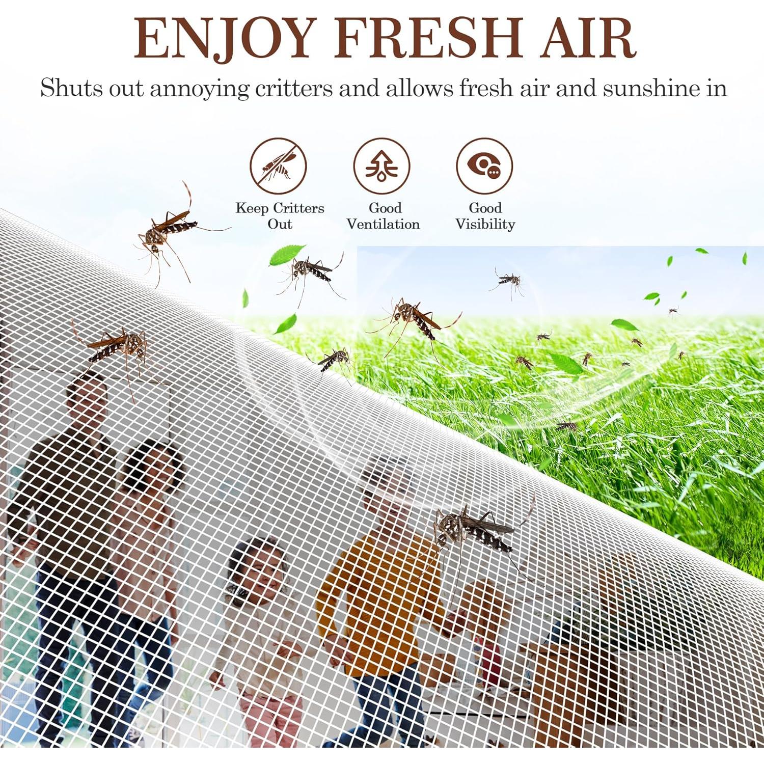 Yotache Puerta Magnética 32x80 cm, Malla Blanca Resistente