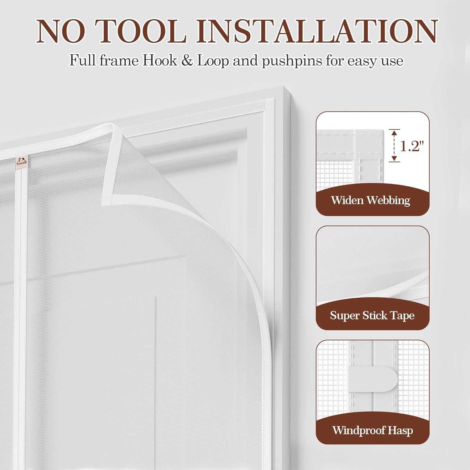 Yotache Puerta Magnética 32x80 cm, Malla Blanca Resistente