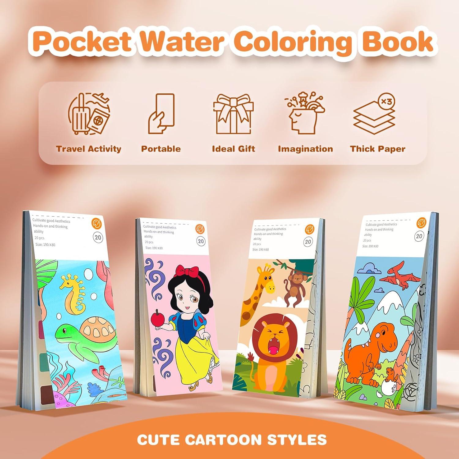 Set de Libros de Pintura Acuarela ZHOC para Niños 3 Temas