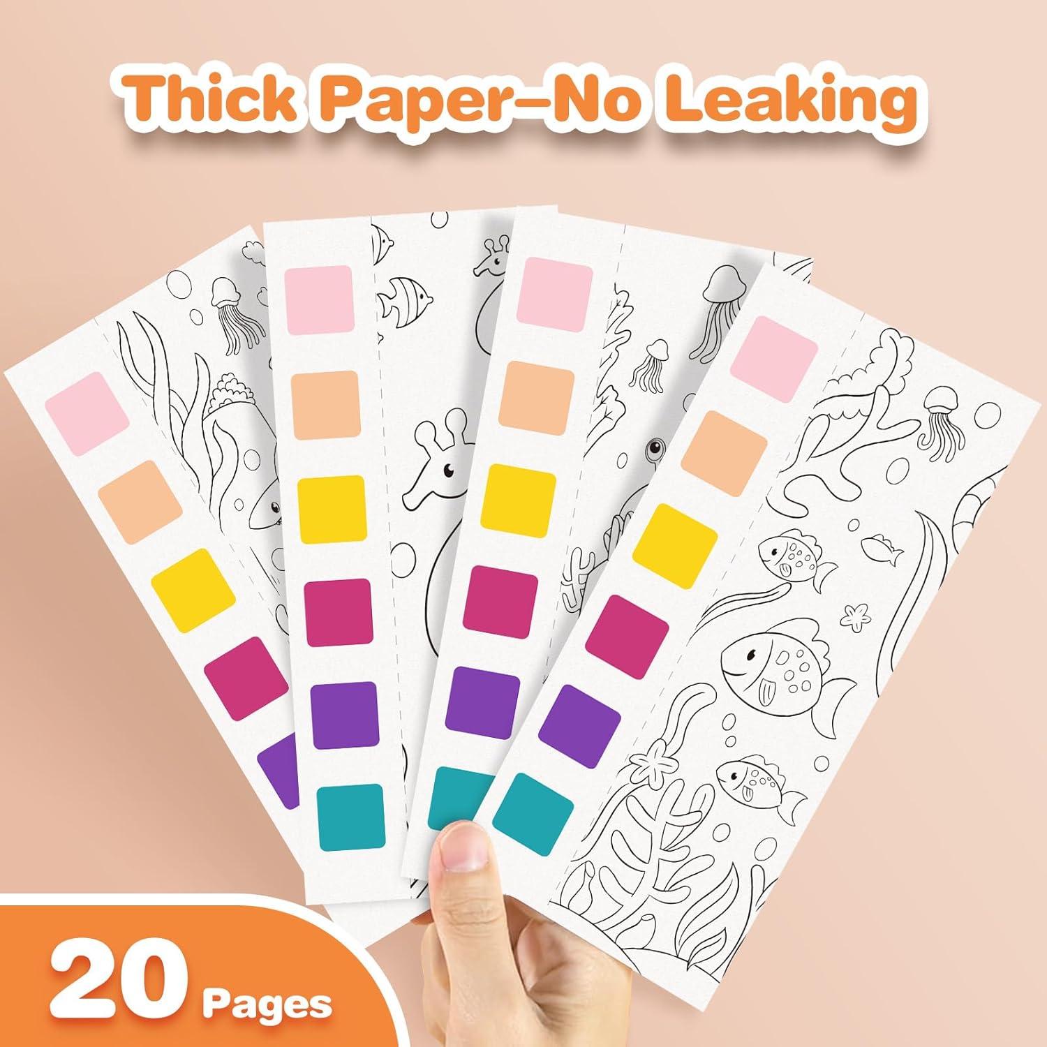 Set de Libros de Pintura Acuarela ZHOC para Niños 3 Temas