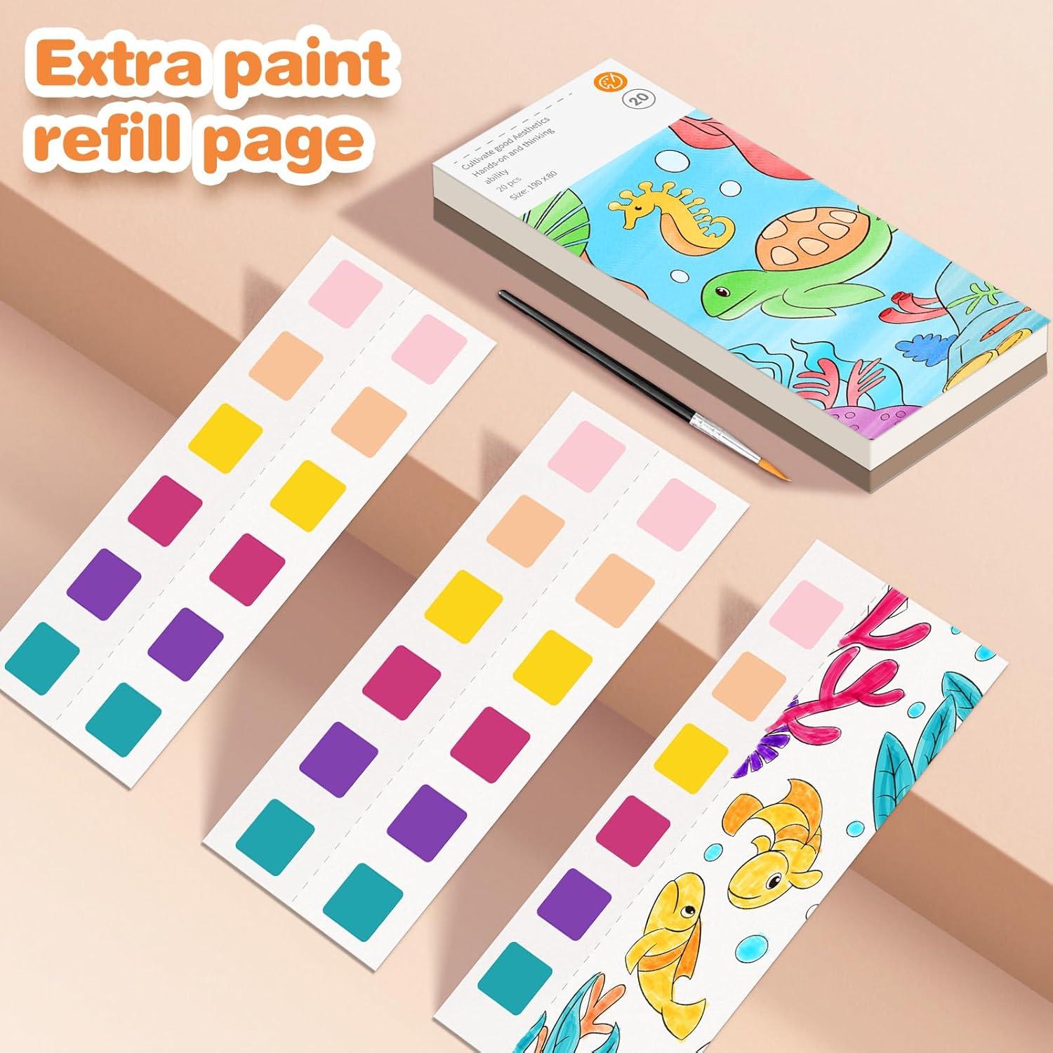 Set de Libros de Pintura Acuarela ZHOC para Niños 3 Temas