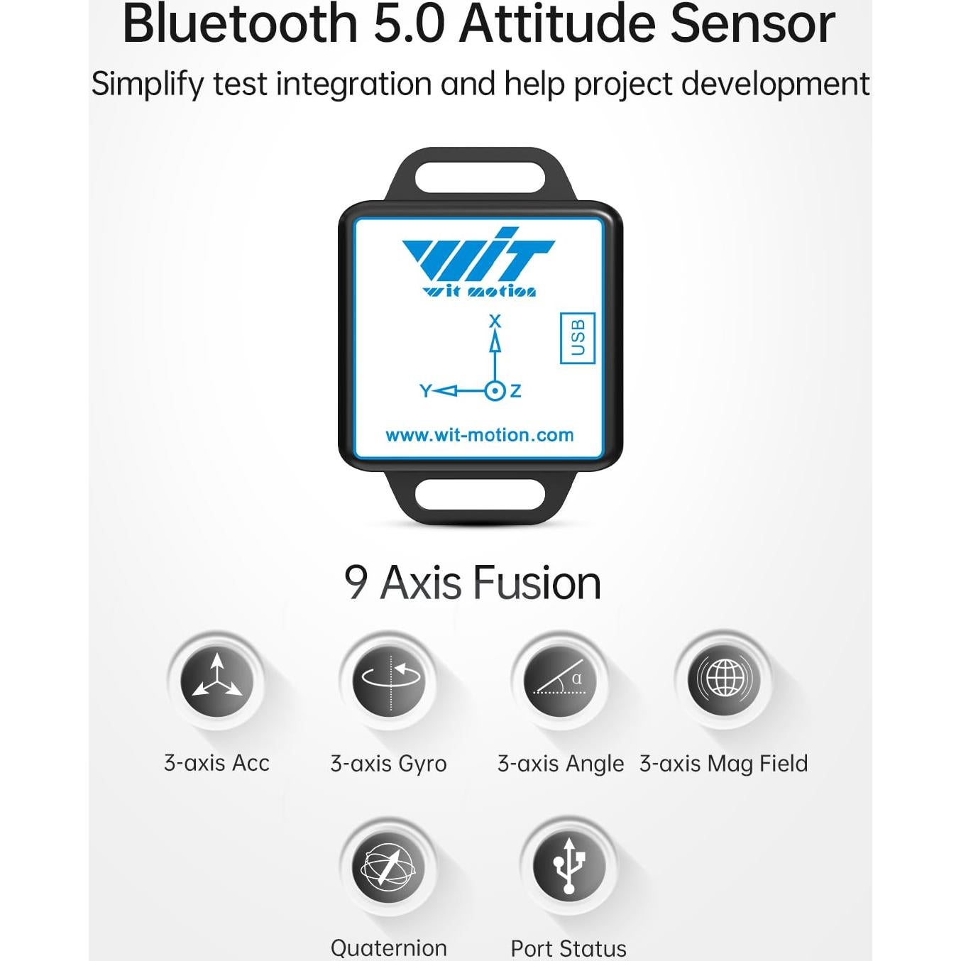 Sensor IMU WitMotion WT901BLECL Bluetooth 5.0 9 ejes