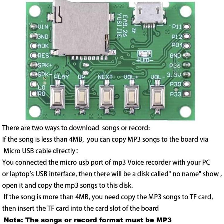 Módulo de Reproducción MP3 Stemedu con Grabación de Voz y Sensor PIR