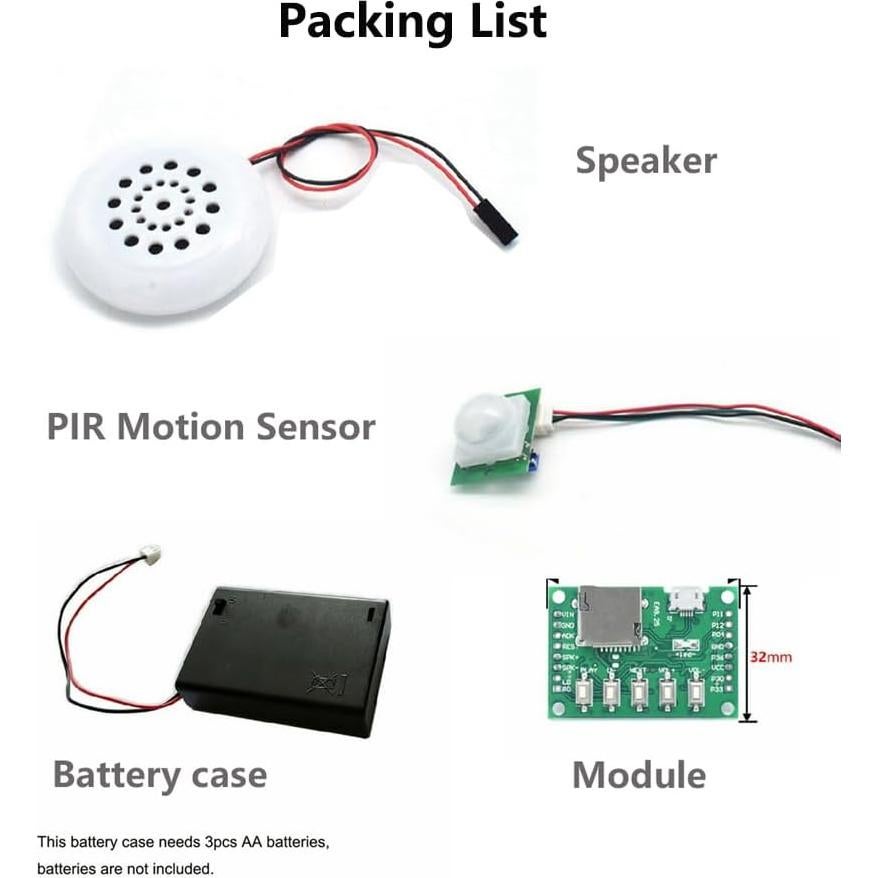 Módulo de Reproducción MP3 Stemedu con Grabación de Voz y Sensor PIR