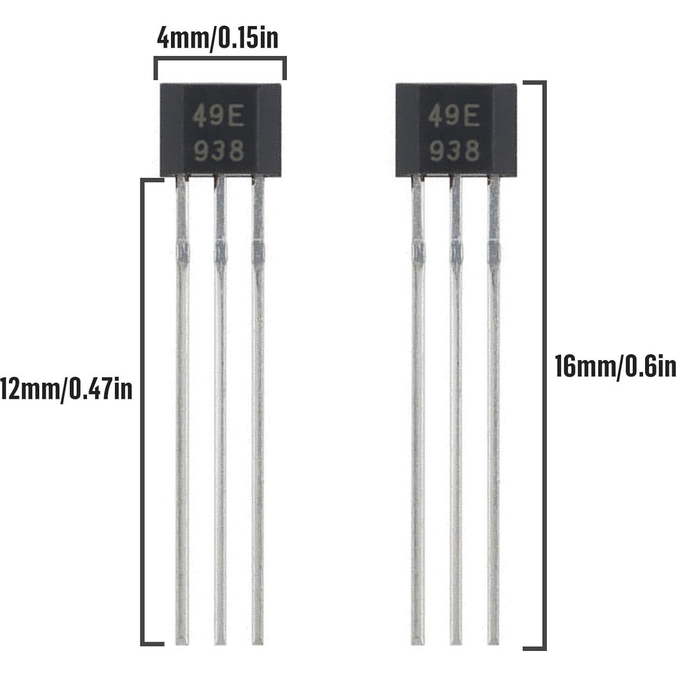 Sensor de Efecto Hall ALLECIN 49E TO-92S 20 Piezas 3 Pines