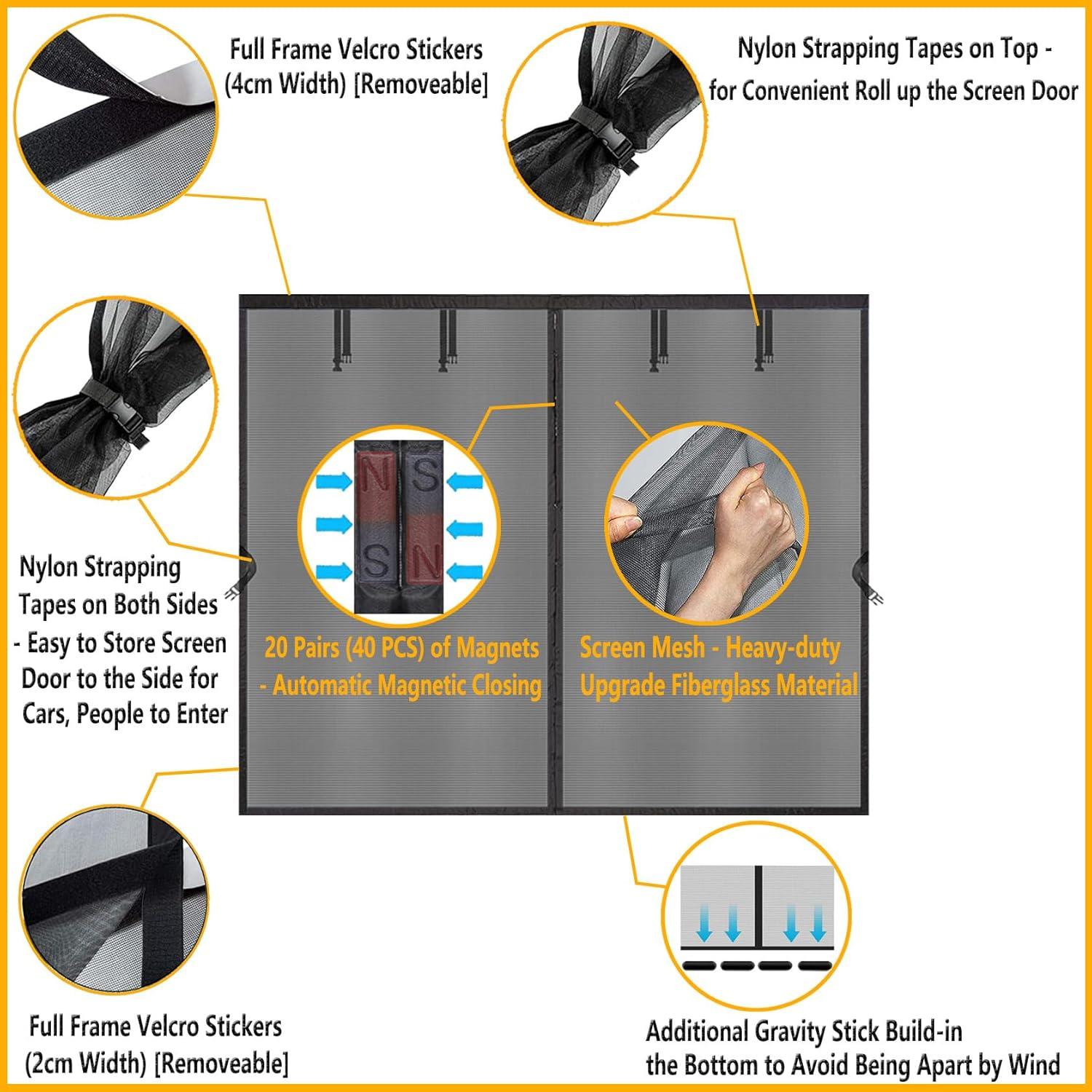 Pantalla de puerta de garaje YoFuZiHu 2.54x2.49m con imanes