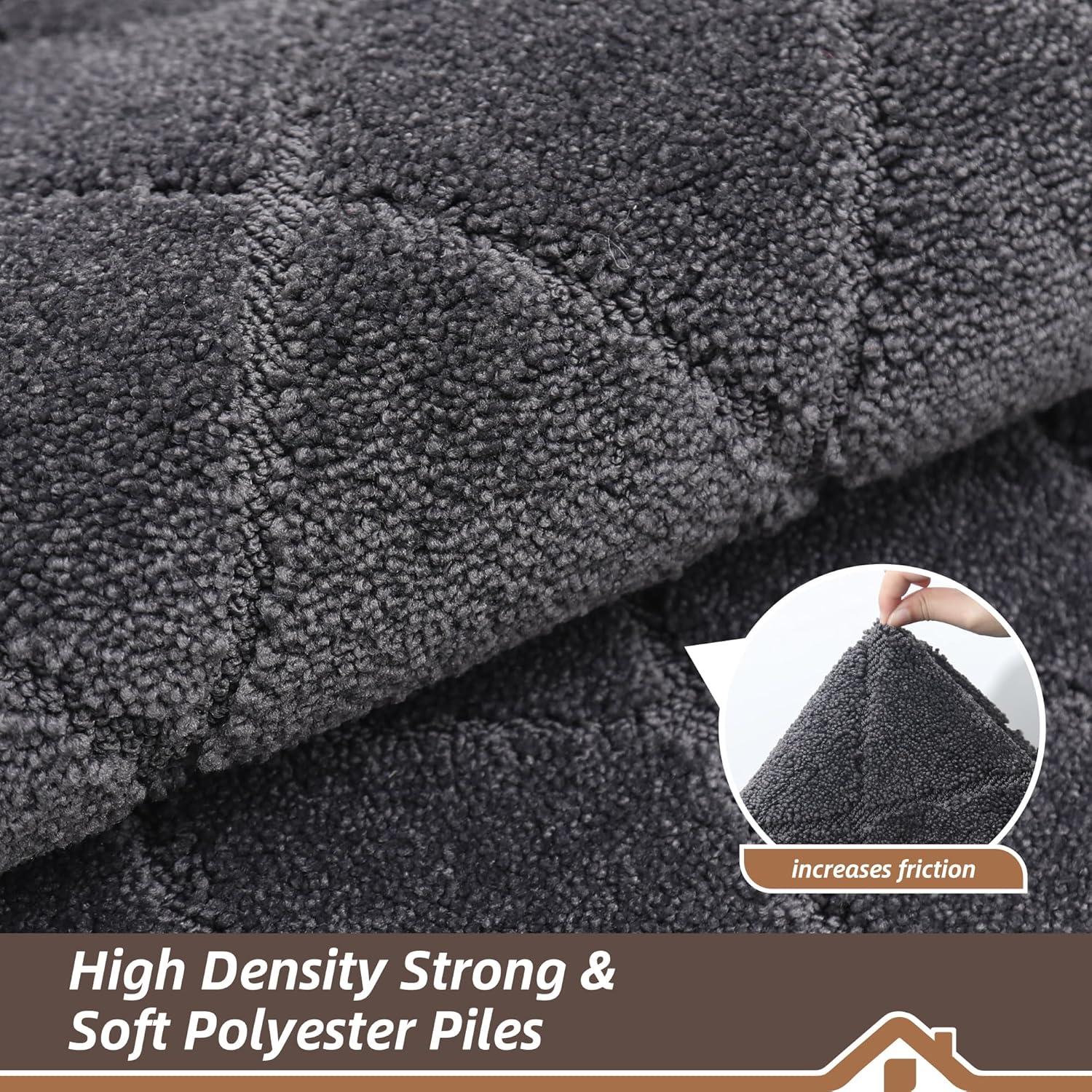 Tapete de Entrada BEQHAUSE Antideslizante 61x91 cm Gris Oscuro