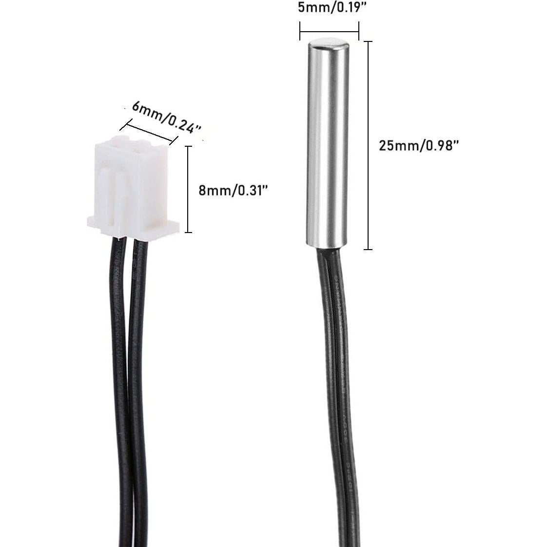 Termistor NTC 10K KOKISO Sensor de Temperatura 1m Acero Inoxidable