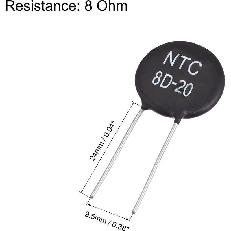 Termistores NTC uxcell 8 Ohm 6A Paquete de 5 para Control de Corriente