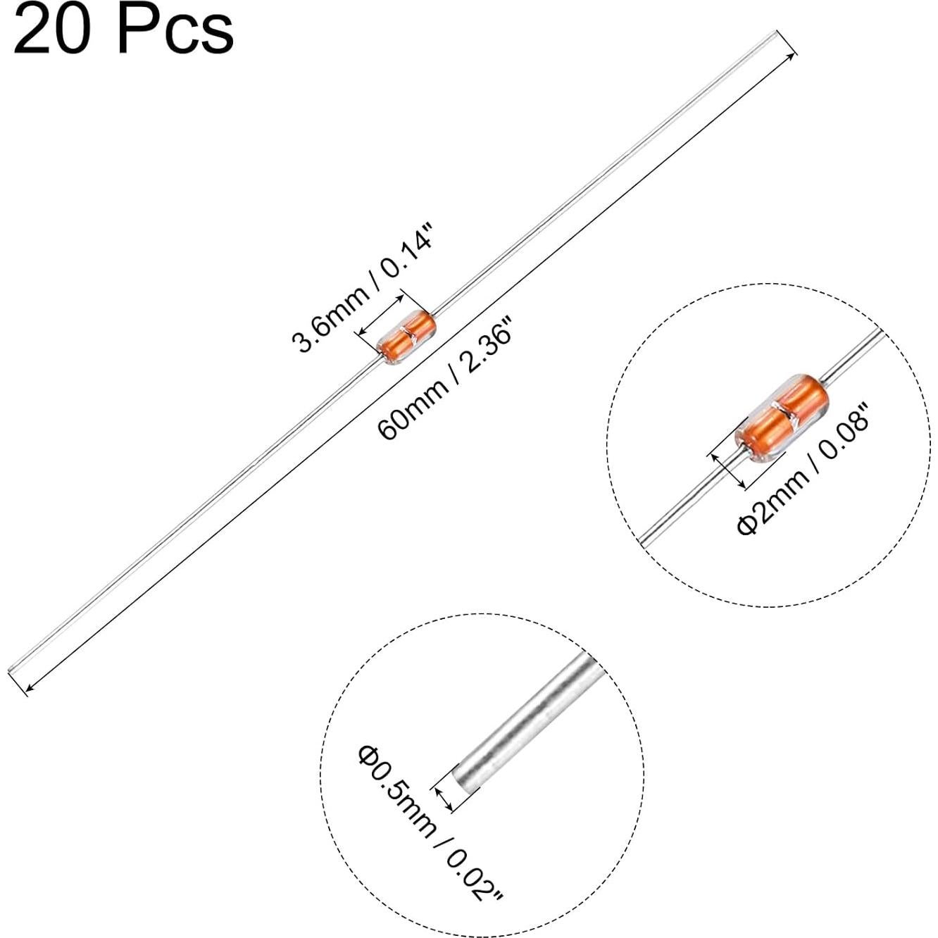 Termistores NTC 50K Ohm uxcell MF58 3950B 20 Piezas