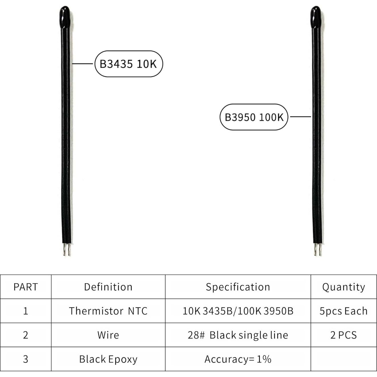 10 Resistencias NTC 10K Ohm KOKISO para Control de Temperatura