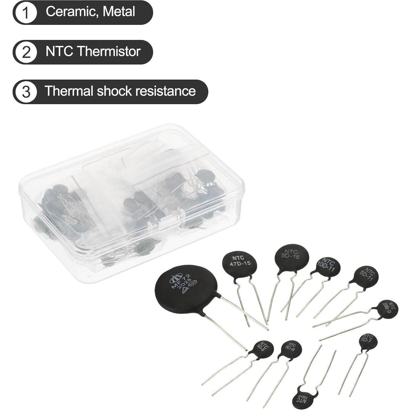 Kit de 81 Termistores NTC uxcell 3950 -55°C a 200°C