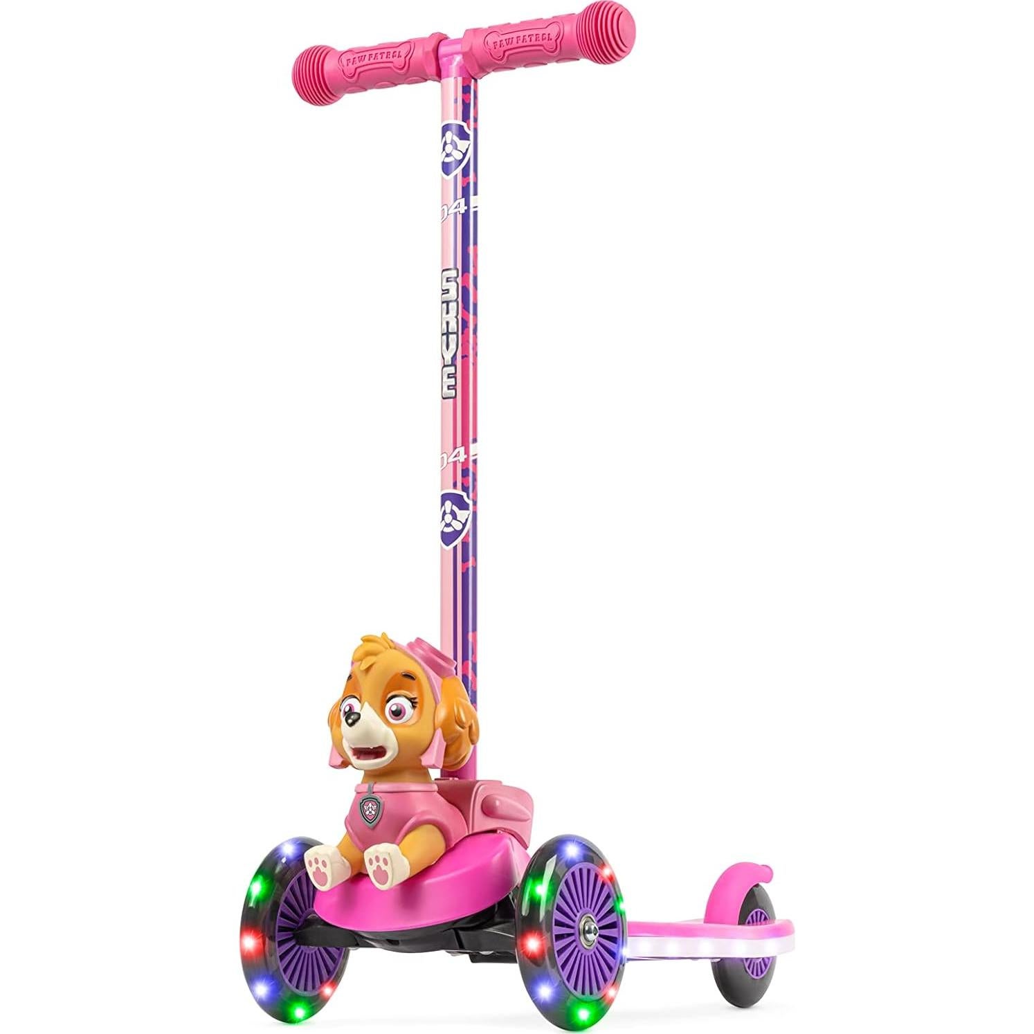 Scooter Voyager Paw Patrol Skye 3 Ruedas Iluminado 34 kg