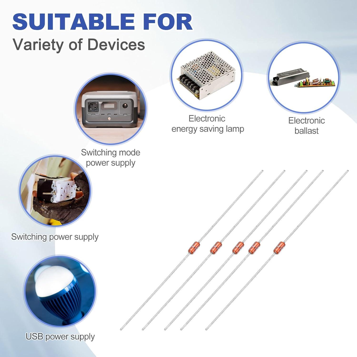 Termistores NTC MECCANIXITY 30 Pcs 100K-5% Vidrio -50 a 300°C