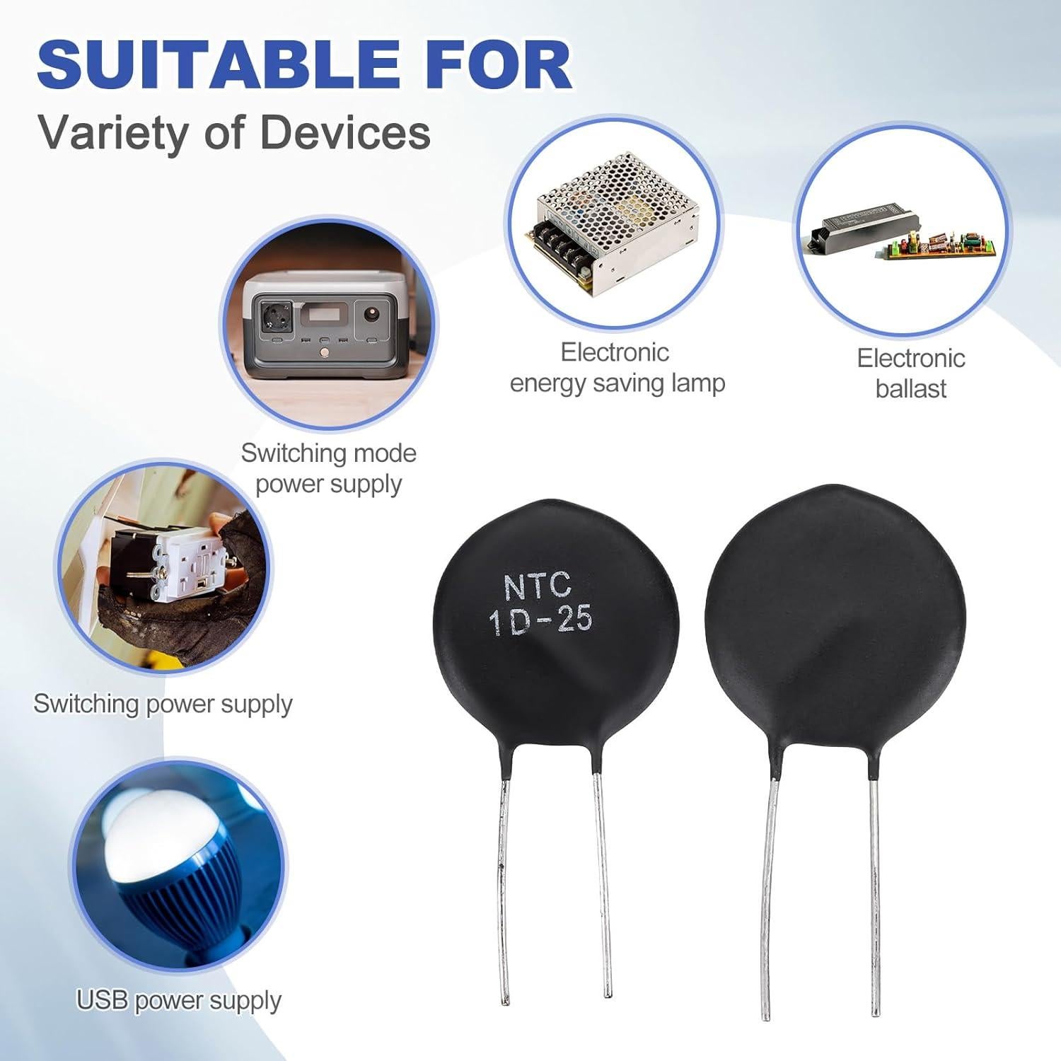 Termistores NTC 1 Ohm MECCANIXITY 5 Pcs para Protección Eléctrica