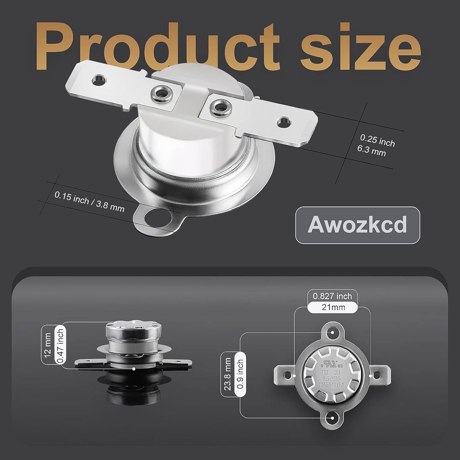 Interruptor Termostático KSD301 Awozkcd 125V 16A 2 Pcs