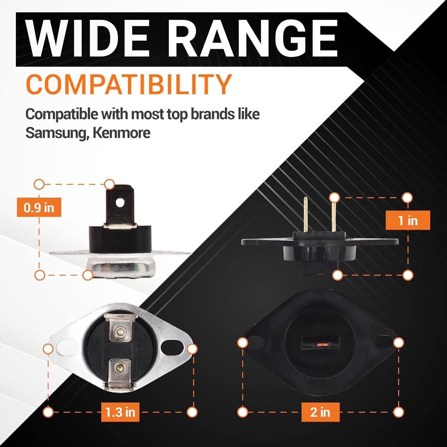 DC47-00016A Dryer Thermal Fuse Thermostat & DC32-00007A Dryer Thermistor Replacement by BlueStars - For Samsung & Kenmore Dryers - Replaces AP4201716 PS4204984 AP4201894 PS4205213