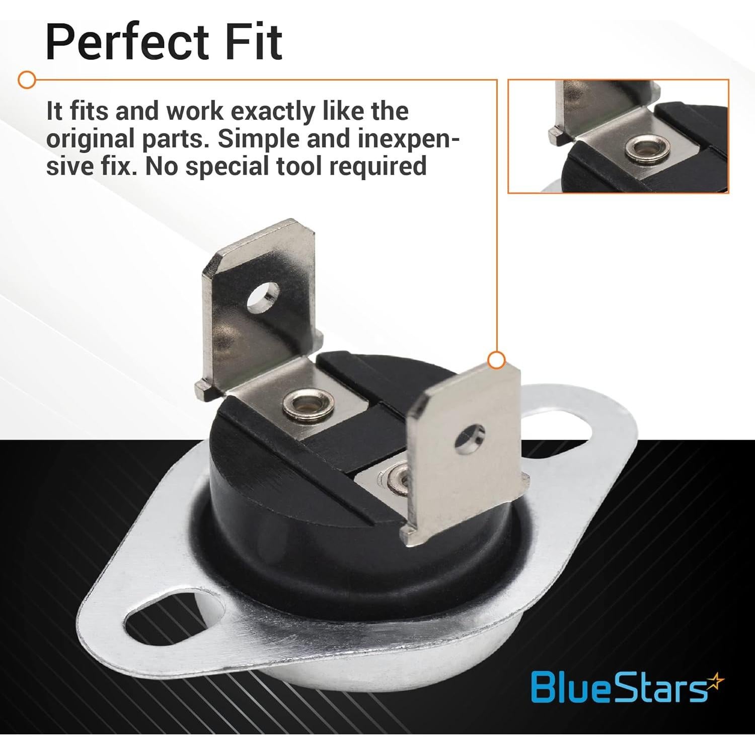 DC47-00016A Dryer Thermal Fuse Thermostat & DC32-00007A Dryer Thermistor Replacement by BlueStars - For Samsung & Kenmore Dryers - Replaces AP4201716 PS4204984 AP4201894 PS4205213