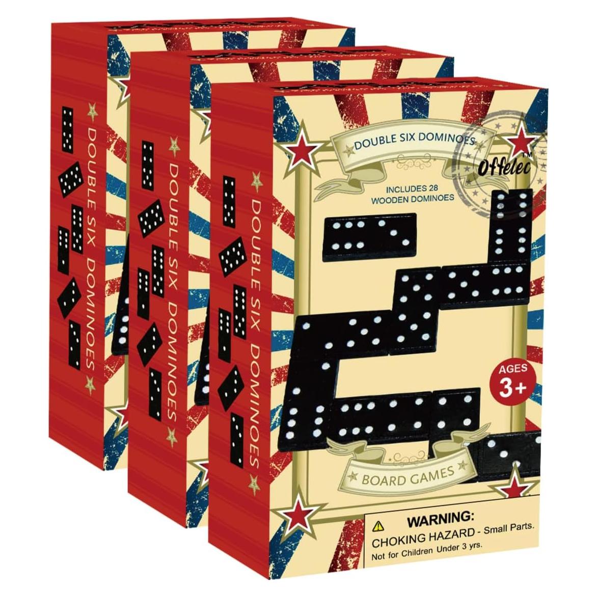Juego de Dominó Doble 6 de Madera Offelec - 84 Fichas