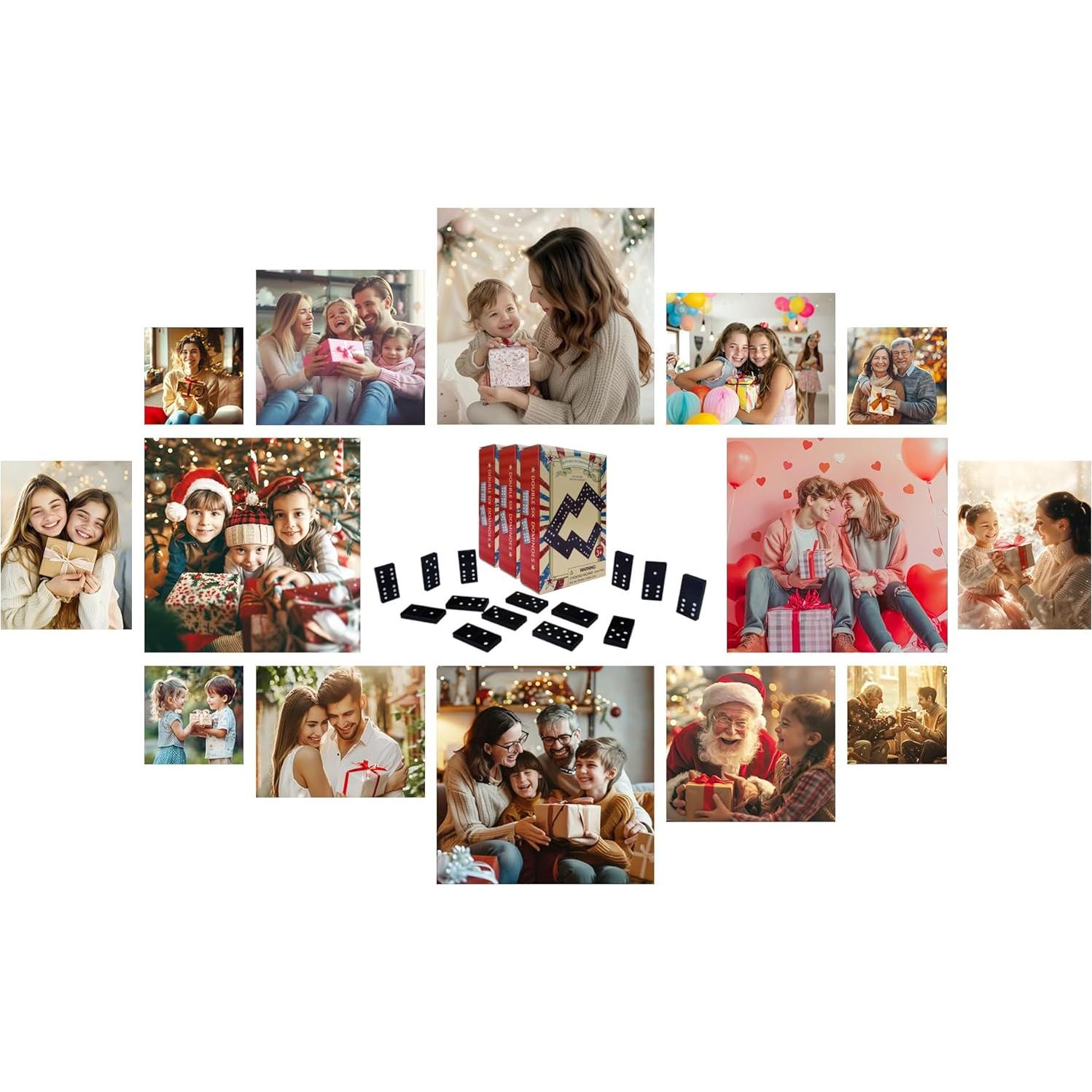 Juego de Dominó Doble 6 de Madera Offelec - 84 Fichas