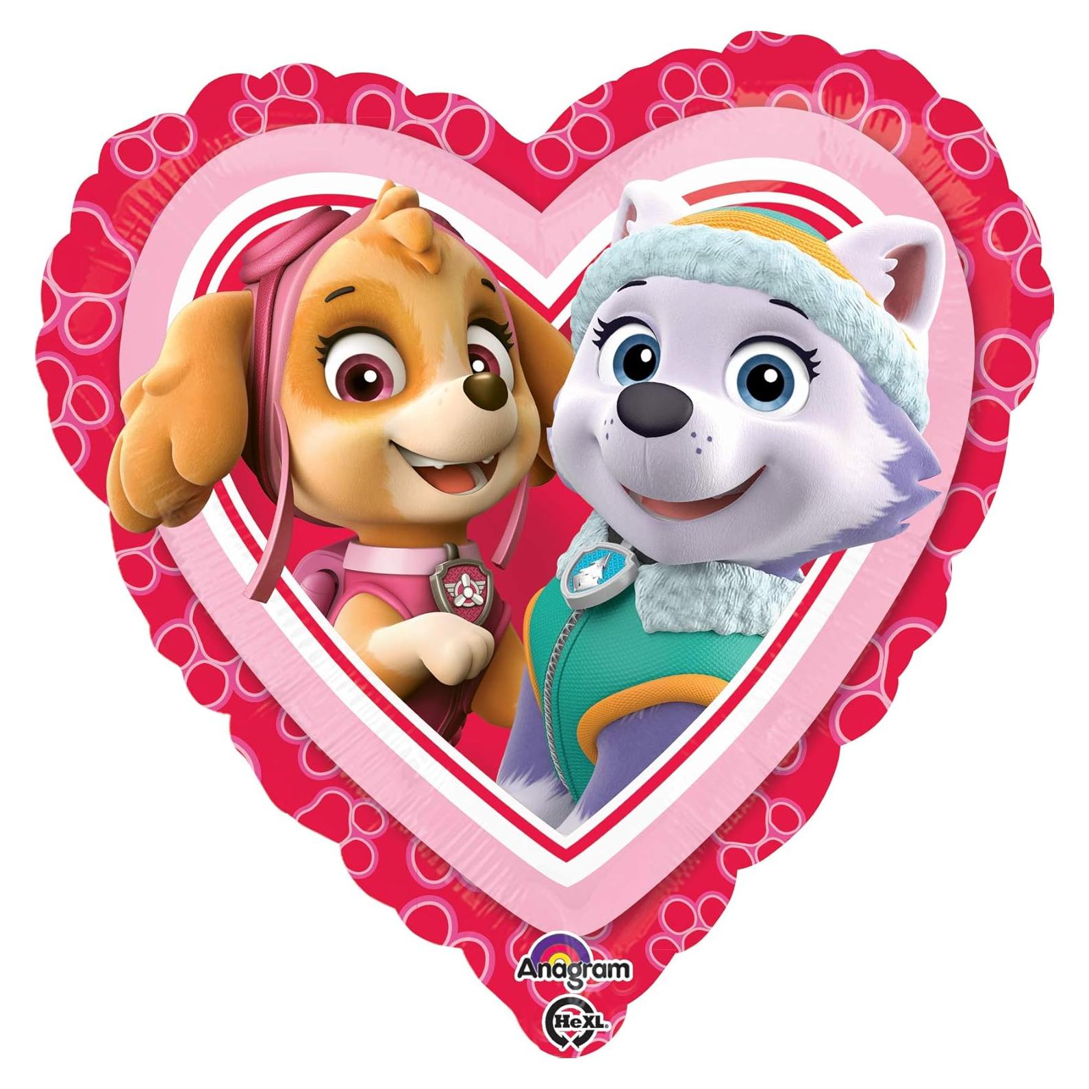 Globo Corazón Patrulla Canina Anagram Rosa 45 cm