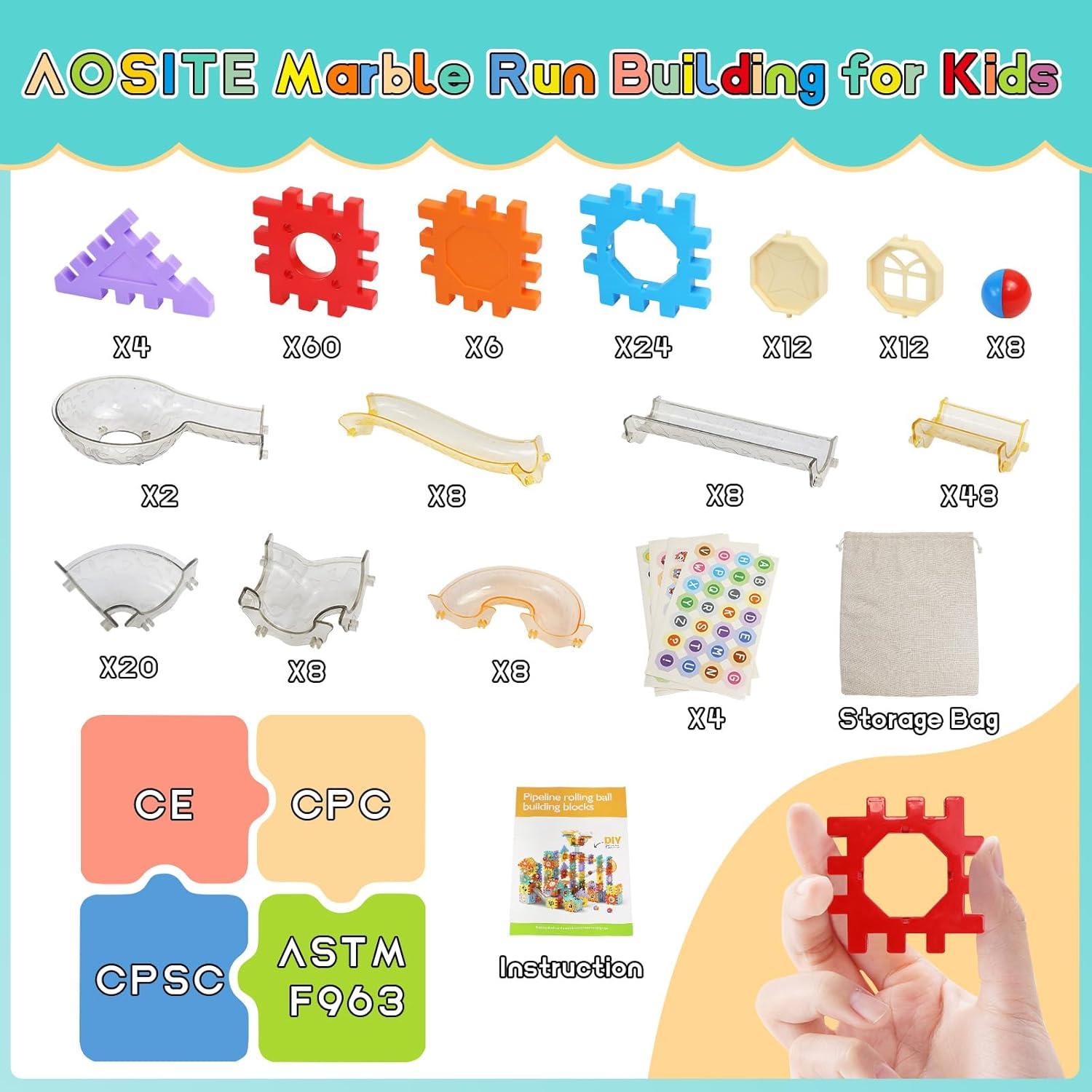 Juguete de Aprendizaje STEM AOSITE 234 Piezas Canicas 4-10 Años