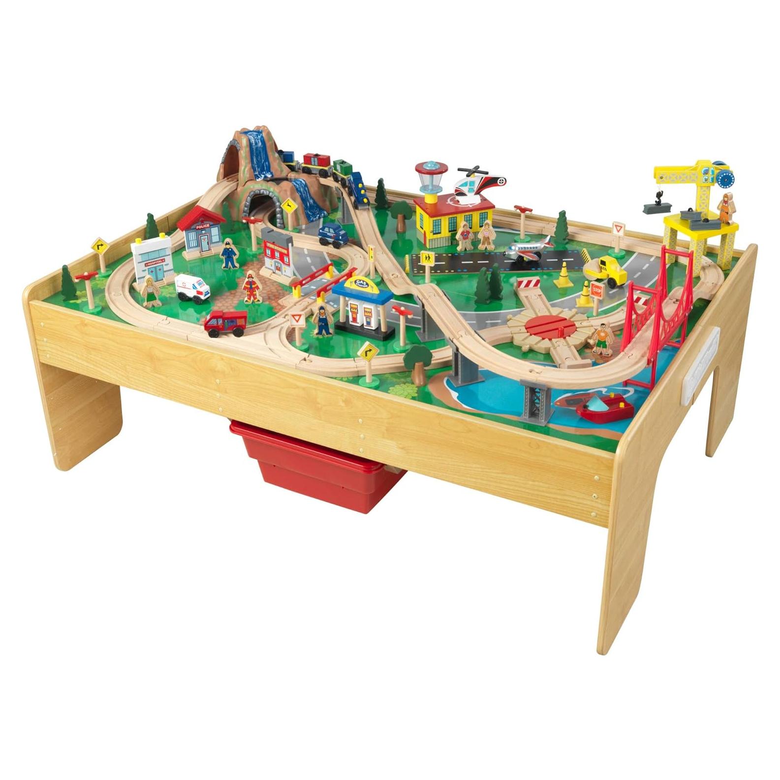 Juego de tren de madera KidKraft Adventure Town 120 piezas