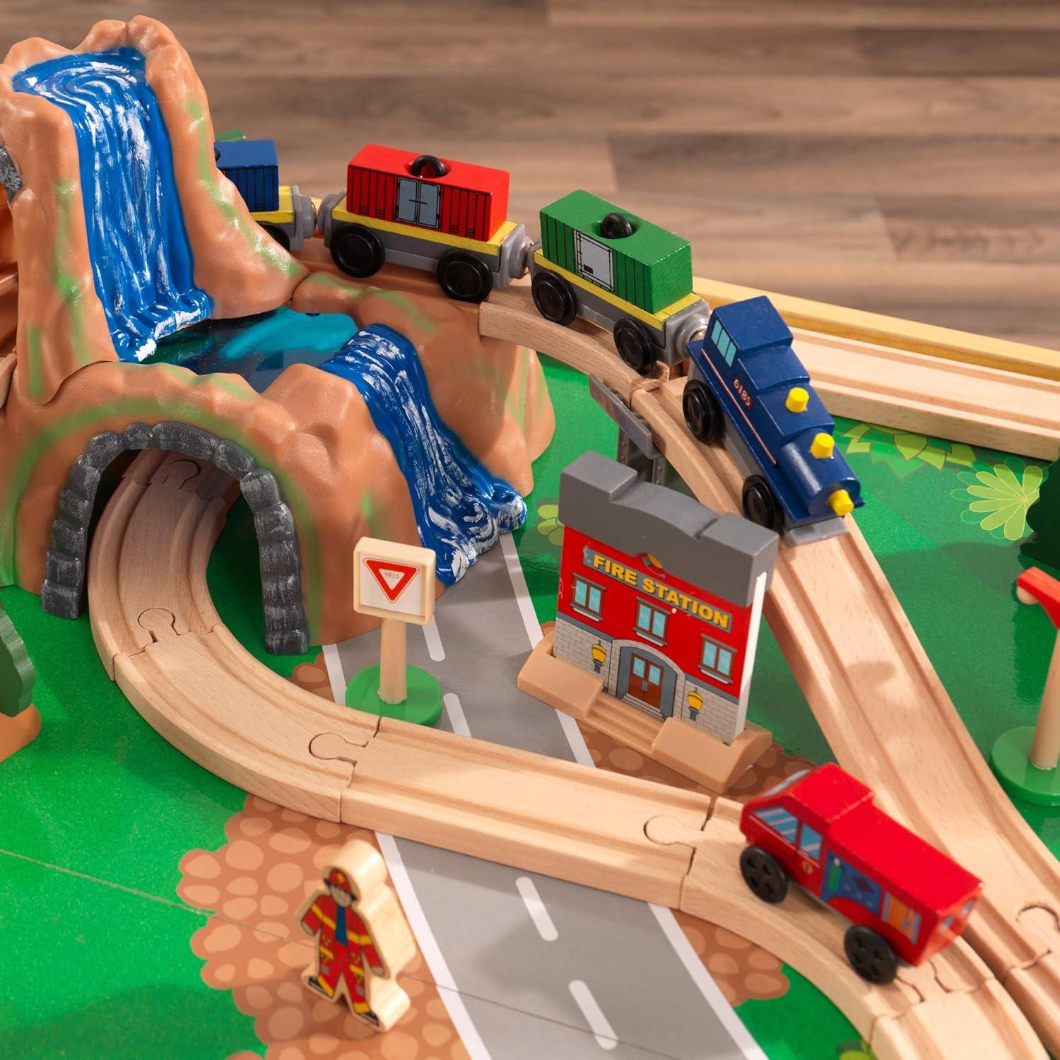 Juego de tren de madera KidKraft Adventure Town 120 piezas