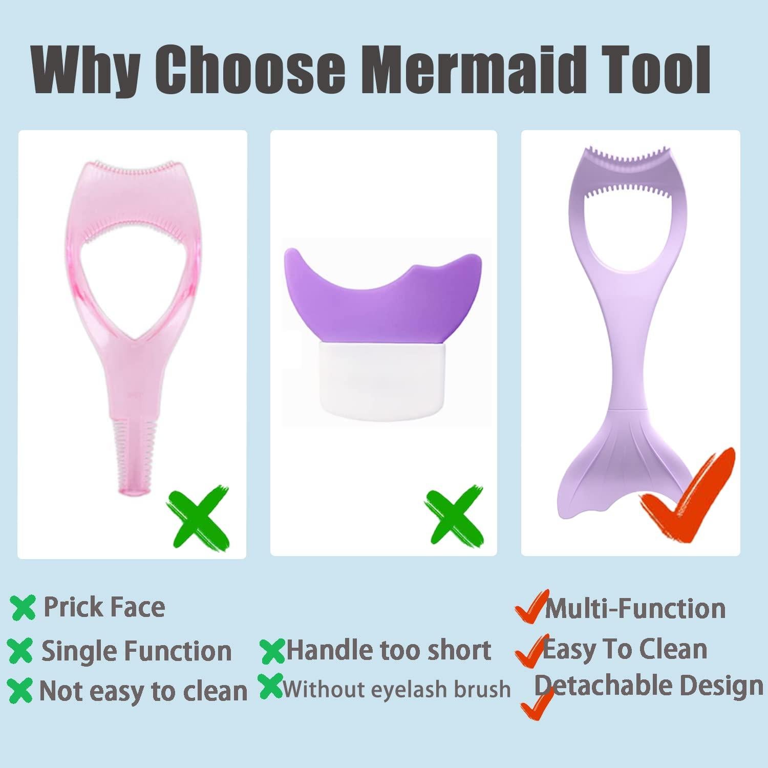 Guardia de Máscara Donano Rosa, Peine Pestañas 3 en 1