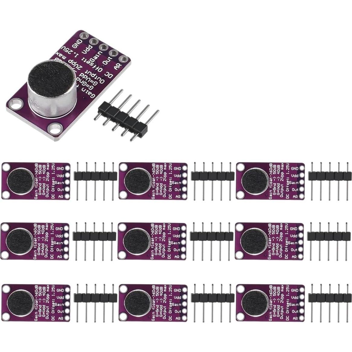 Placa Amplificador de Micrófono AGC Max9814 GOIAOENAMO 10 Pcs