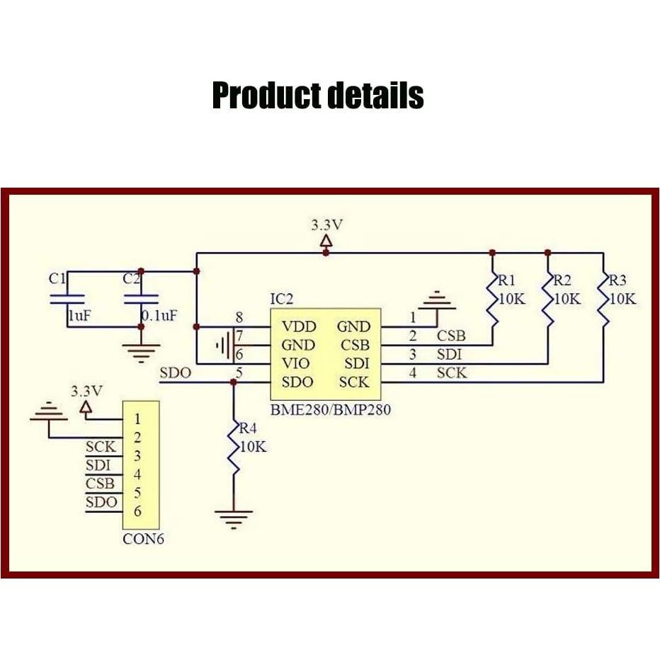 Módulo Sensor Barométrico KOOBOOK BMP280 5 Pcs Alta Precisión