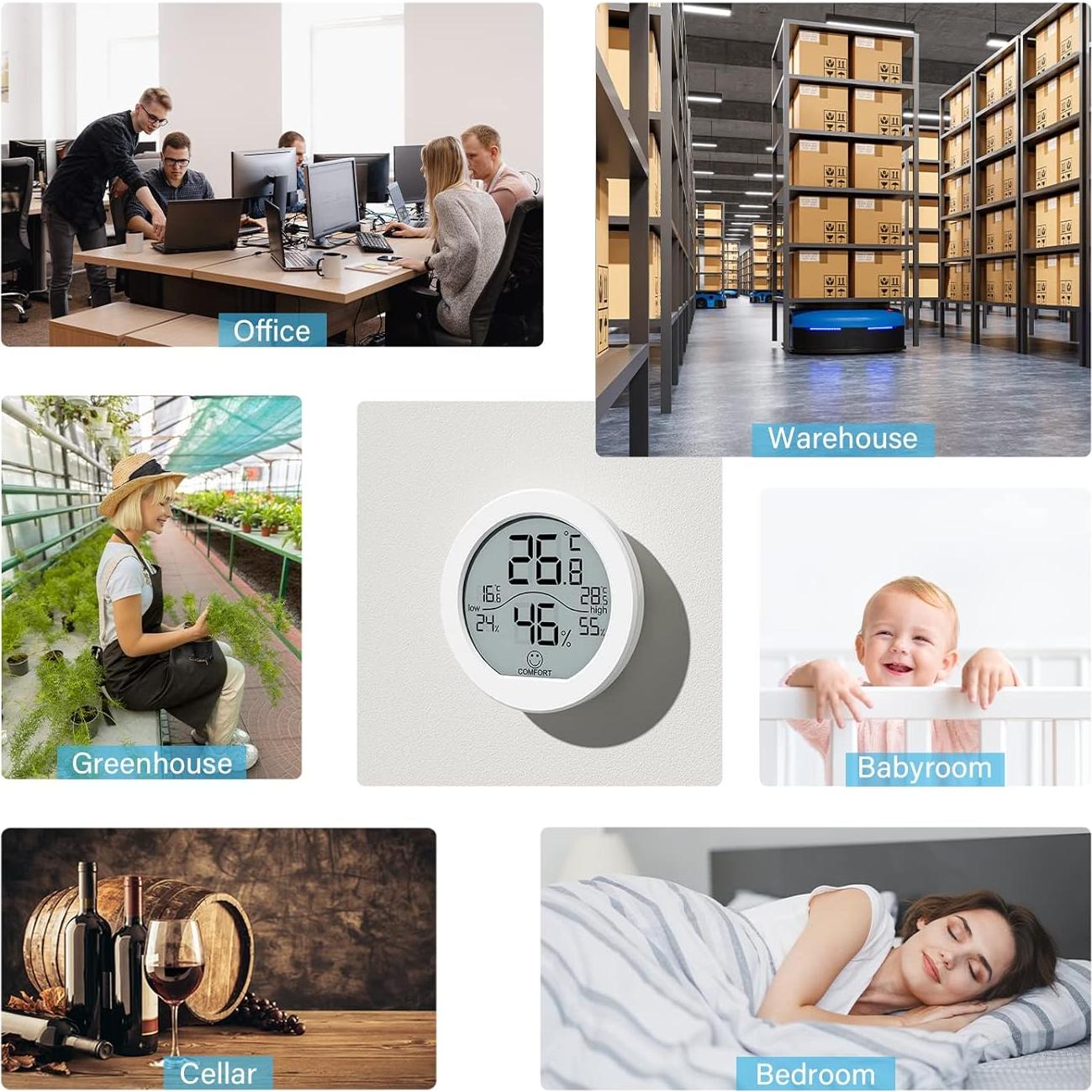 Higrómetro Termómetro SECRUI KR-TH1 Blanco - Paquete de 2