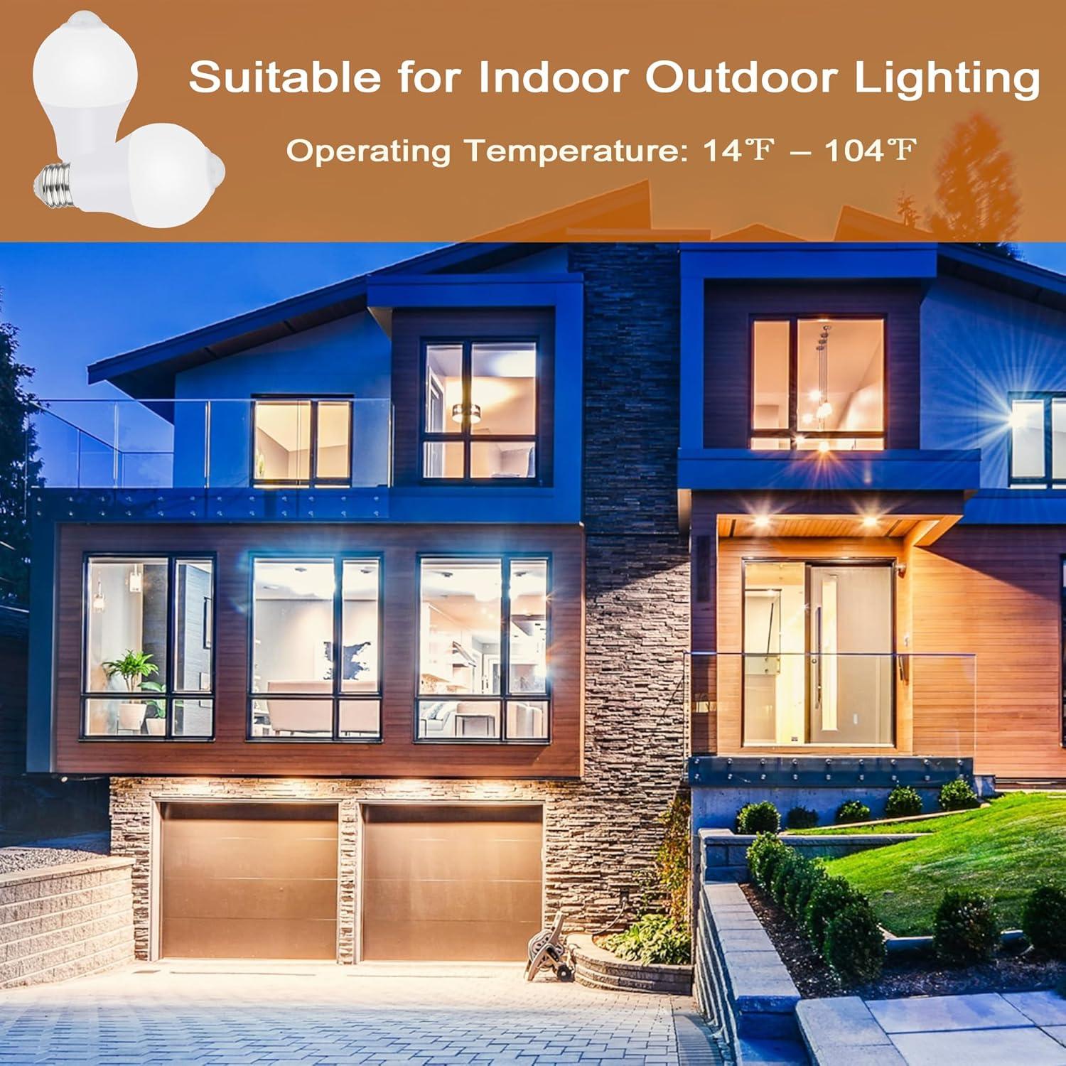 Bombillas LED con Sensor de Movimiento Greenic A19 9W 3000K (2 Pcs)