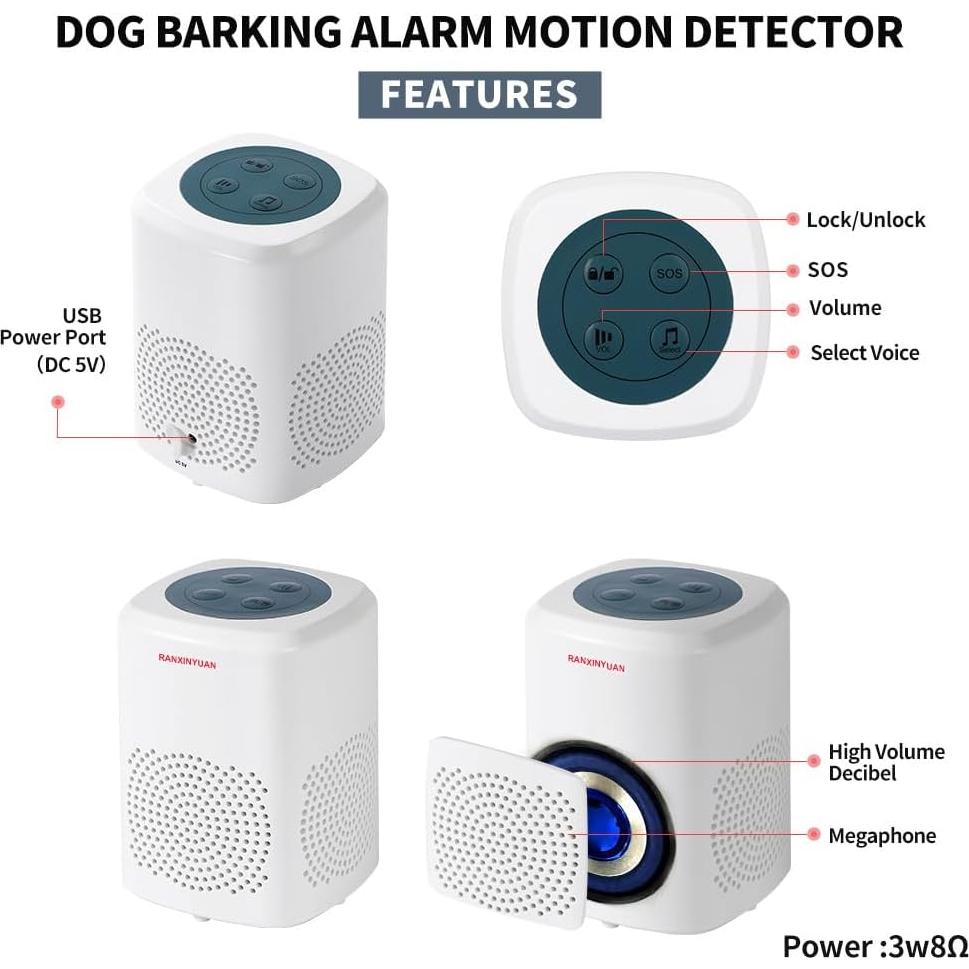 Alarma de Movimiento Inalámbrica Ranxinyuan con Ladrido de Perro