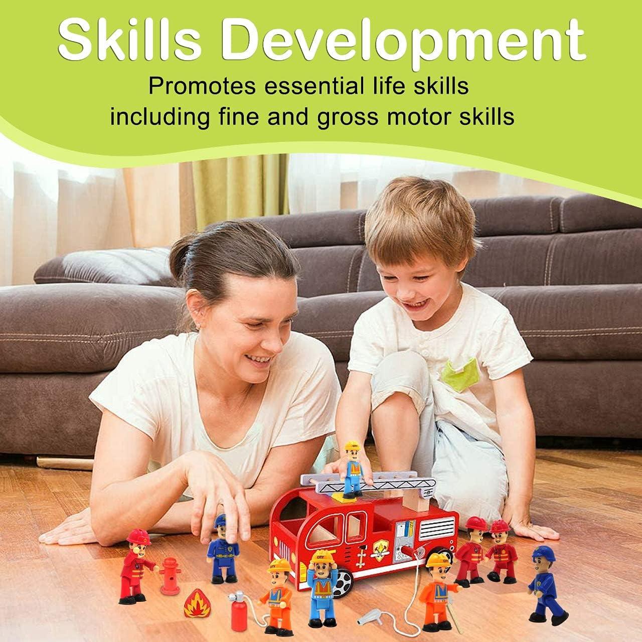 FUNERICA Conjunto de 8 Figuras Flexibles para Niños - Bomberos y Policías